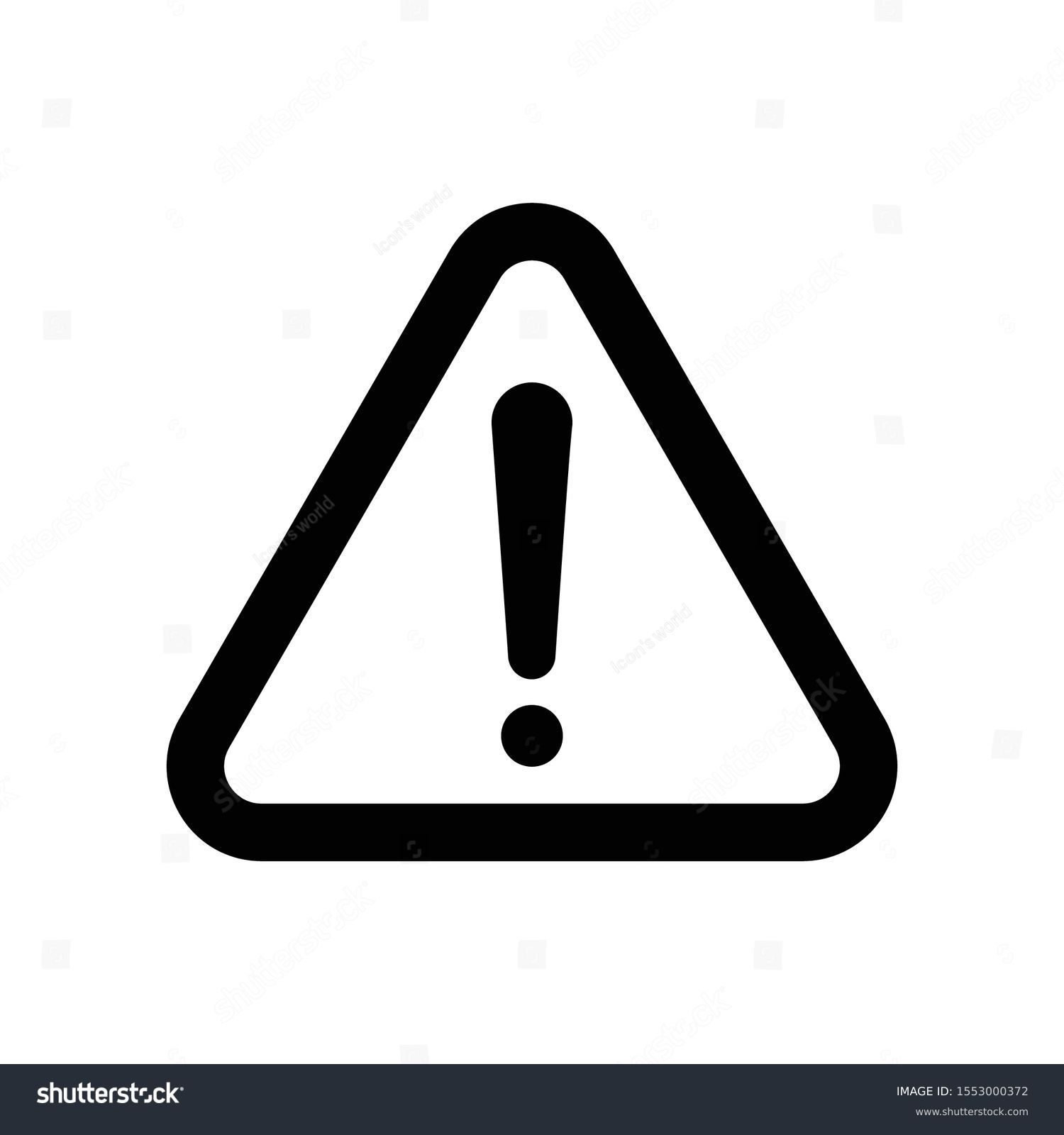Warning icon. The attention icon. Danger symbol. Flat Vector illustration - Vector #1553000372