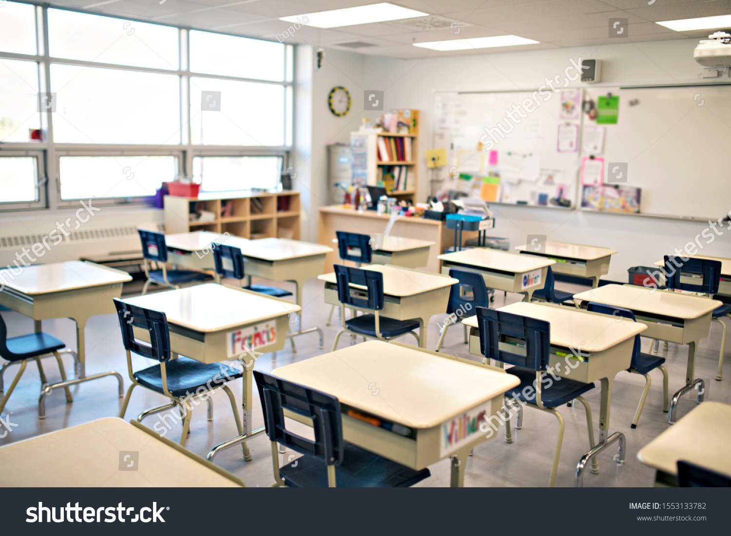 classroom of a daycare center without children and teacher #1553133782