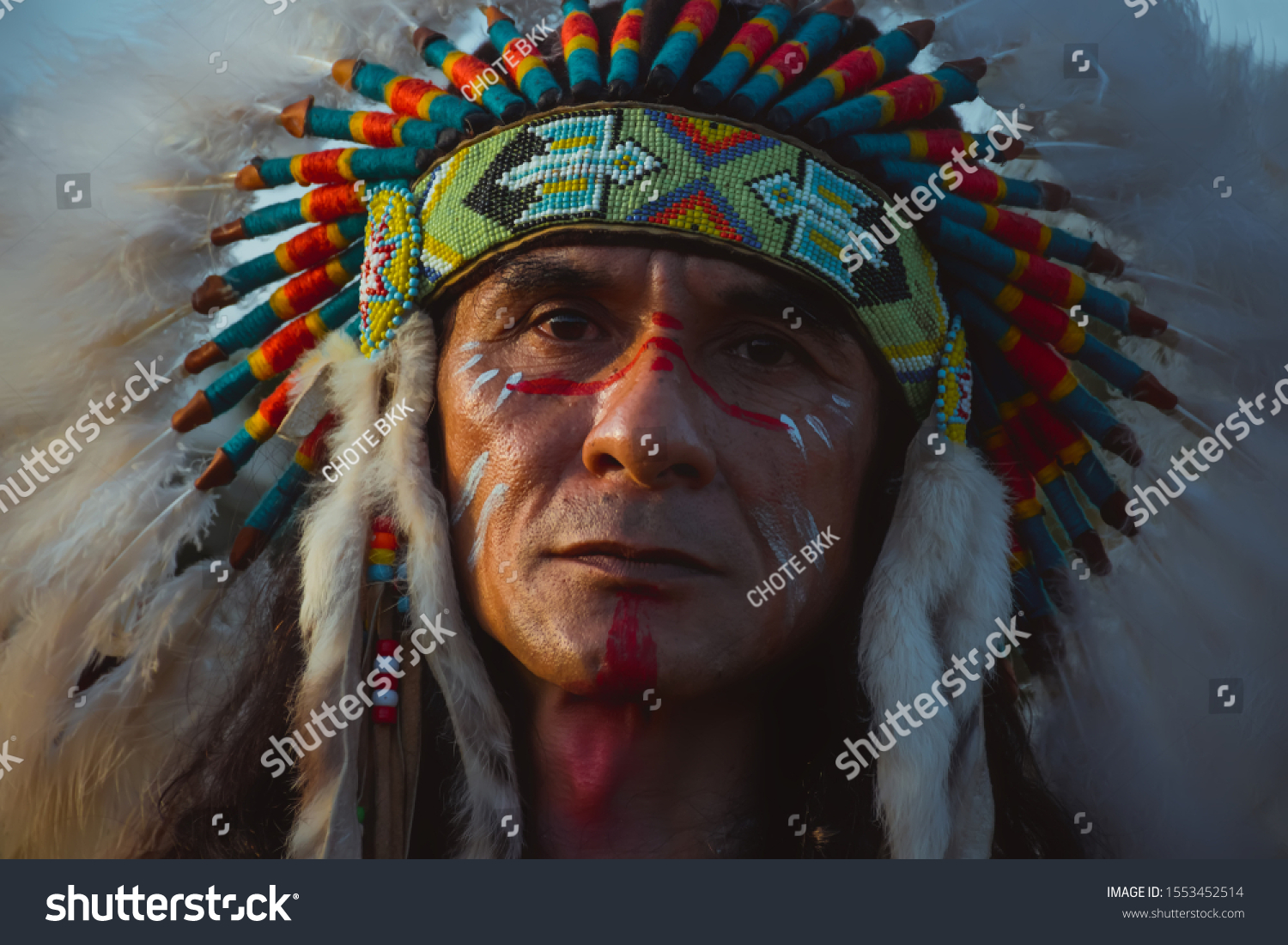 native Americans.portrait of Americans Indian man. #1553452514