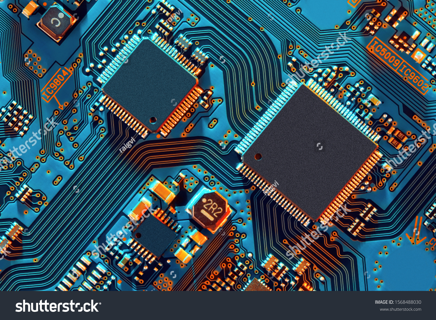 Electronic circuit board close up. #1568488030