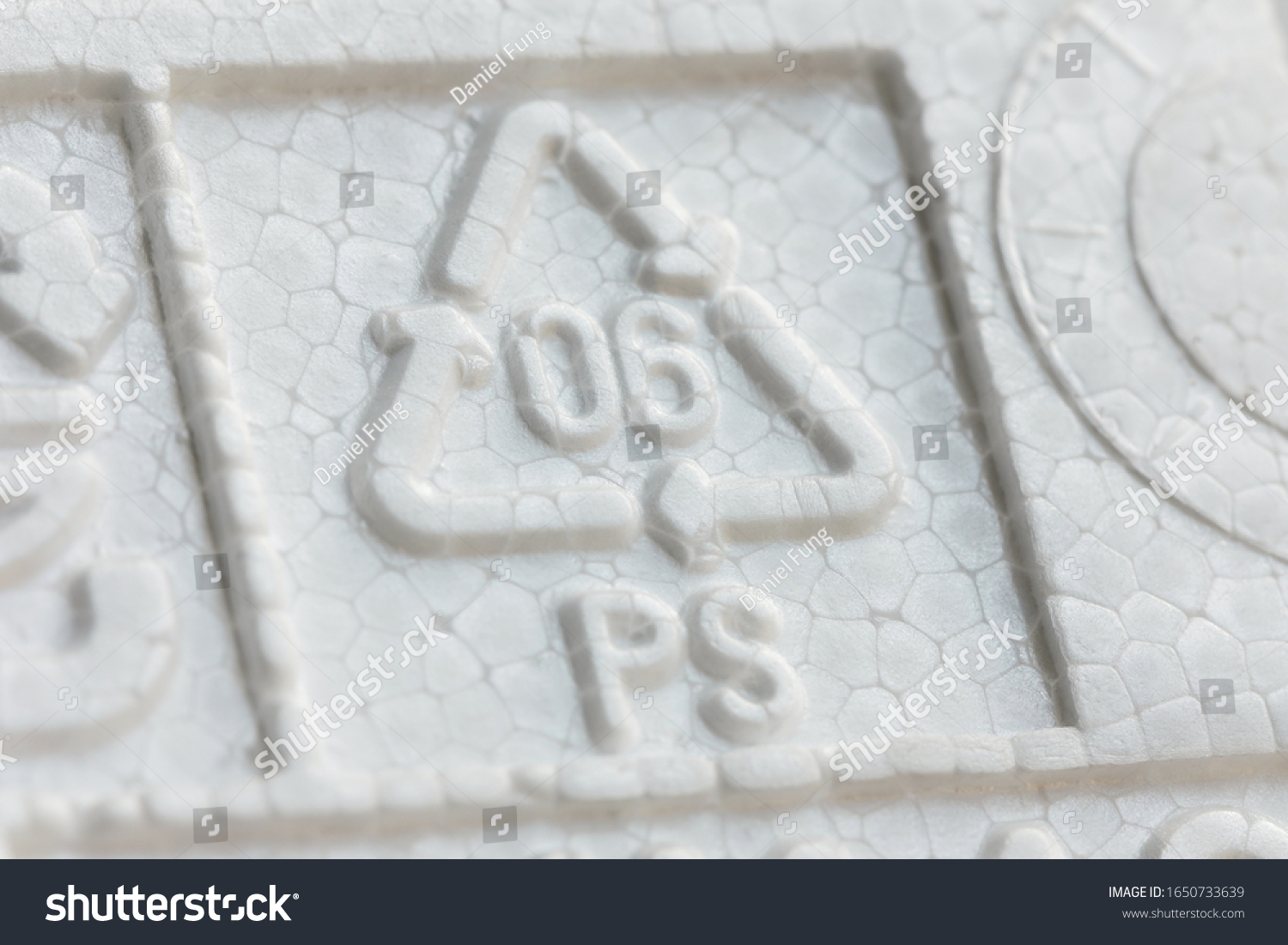 Styrofoam recycling symbol PS 06, recycle arrow triangle, six type logo, Resin identification code, polystyrene. Ecology emblem, environment protection #1650733639