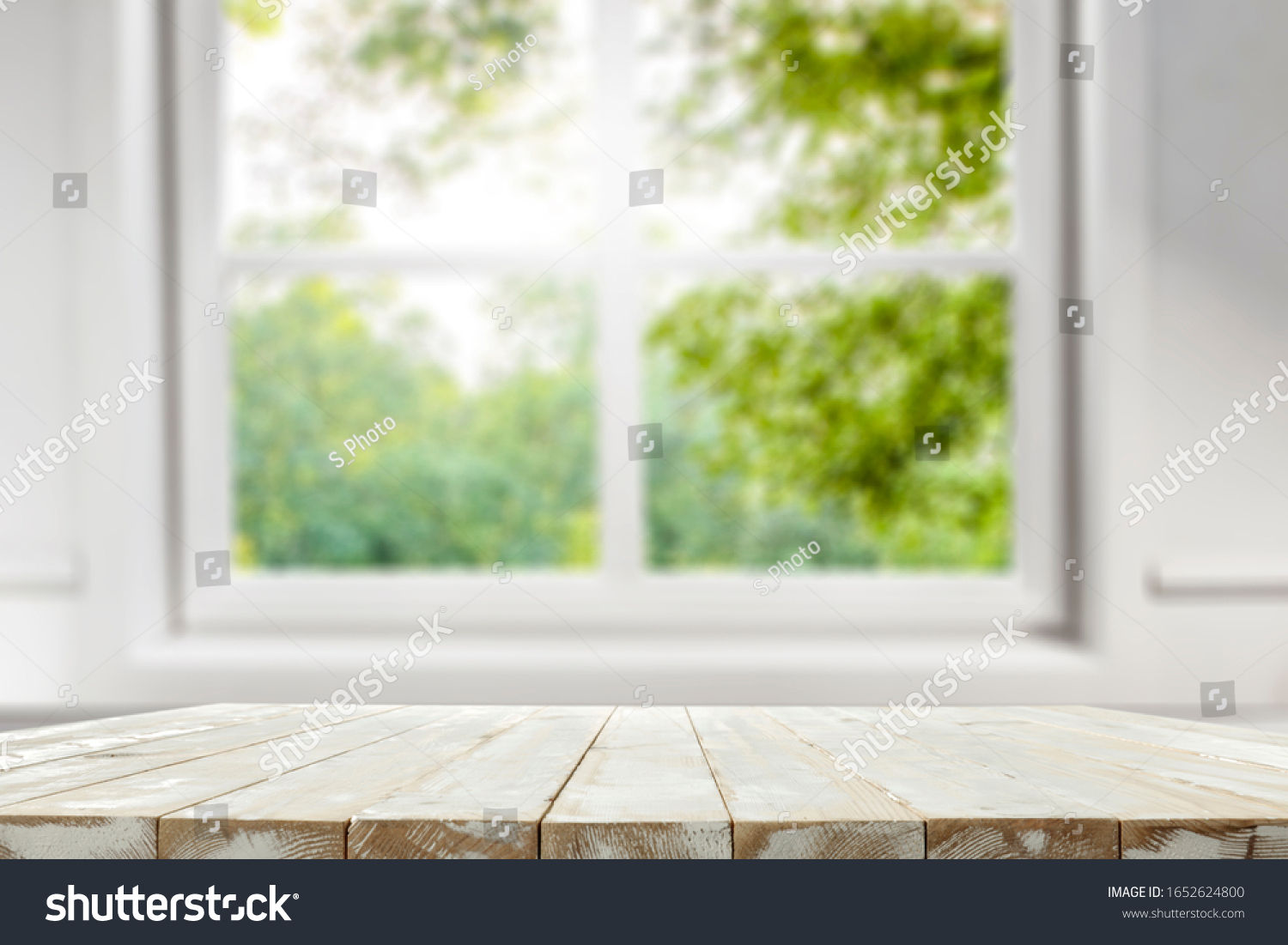 Table background of free space and spring window background.  #1652624800