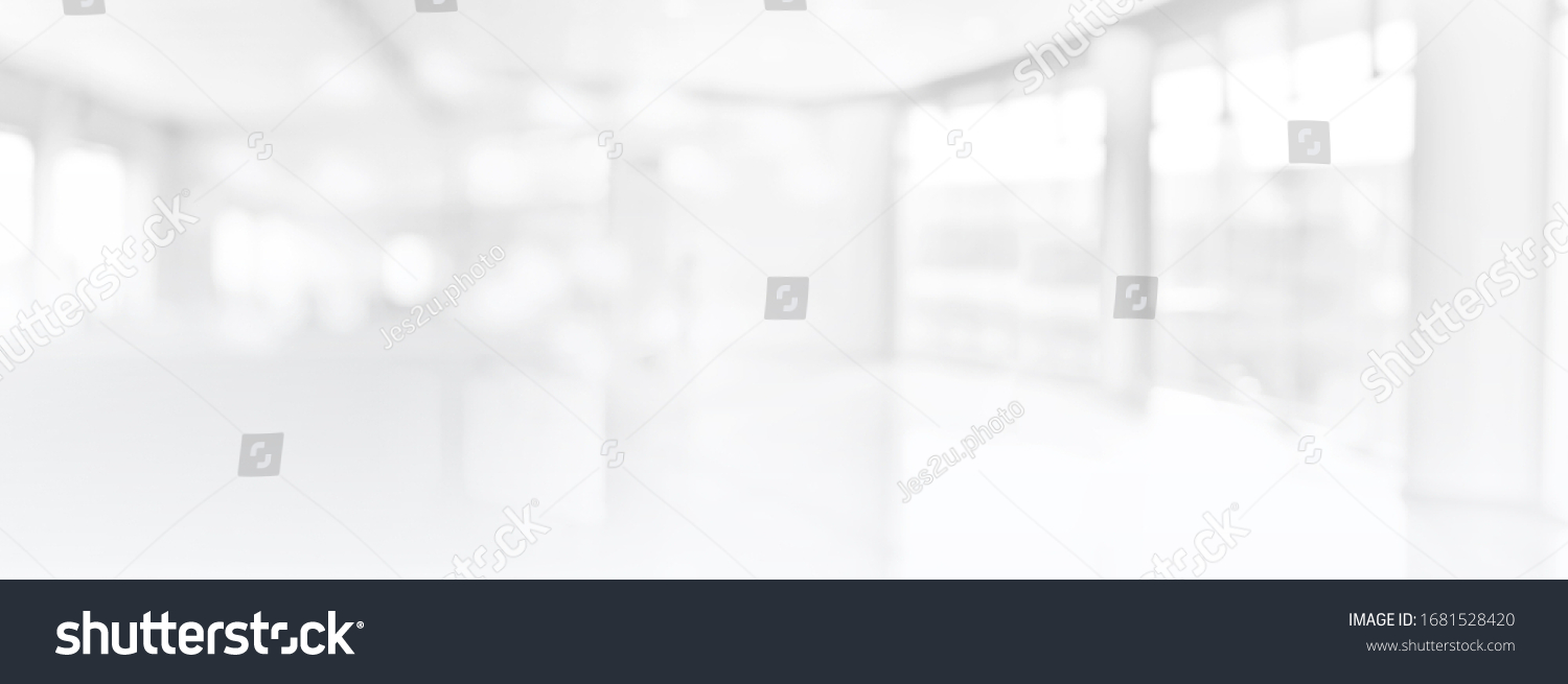 Wide Blurred Empty Abstract Building Pathway Background From Perspective Building Hallway for banner background, way go to success concept #1681528420