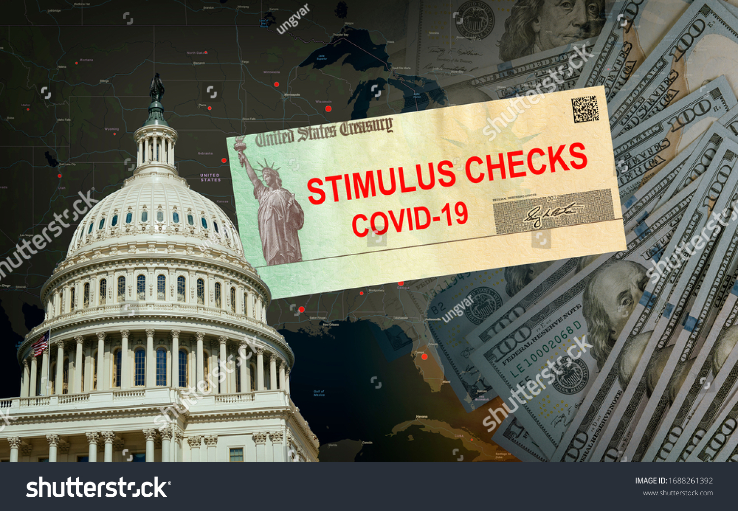 Understanding the Senate Stimulus Bill government US 100 dollar bills currency on Global pandemic Covid 19 lockdown #1688261392