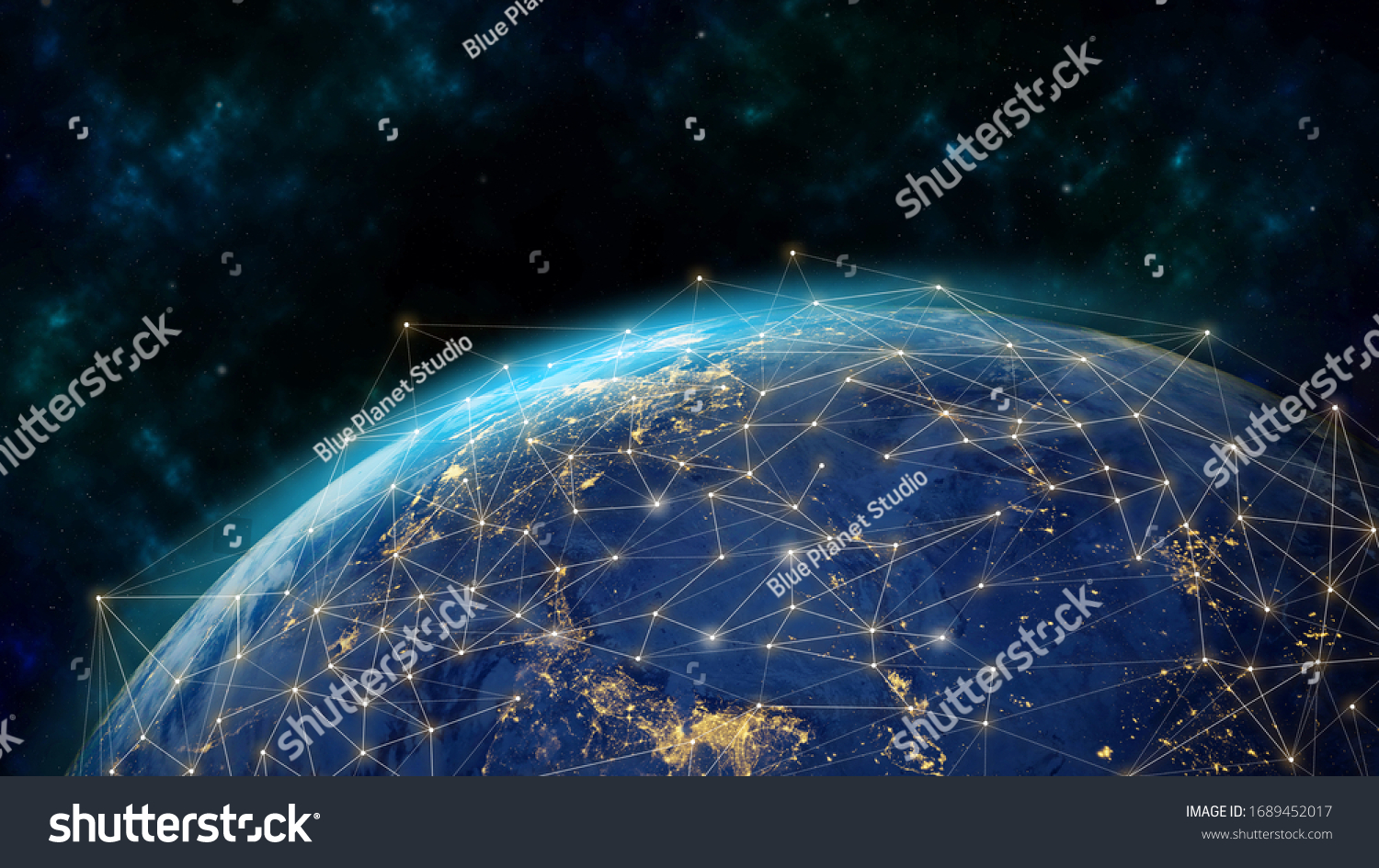 Global network modern creative telecommunication and internet connection. Concept of 5G wireless digital connection and internet of things future. #1689452017