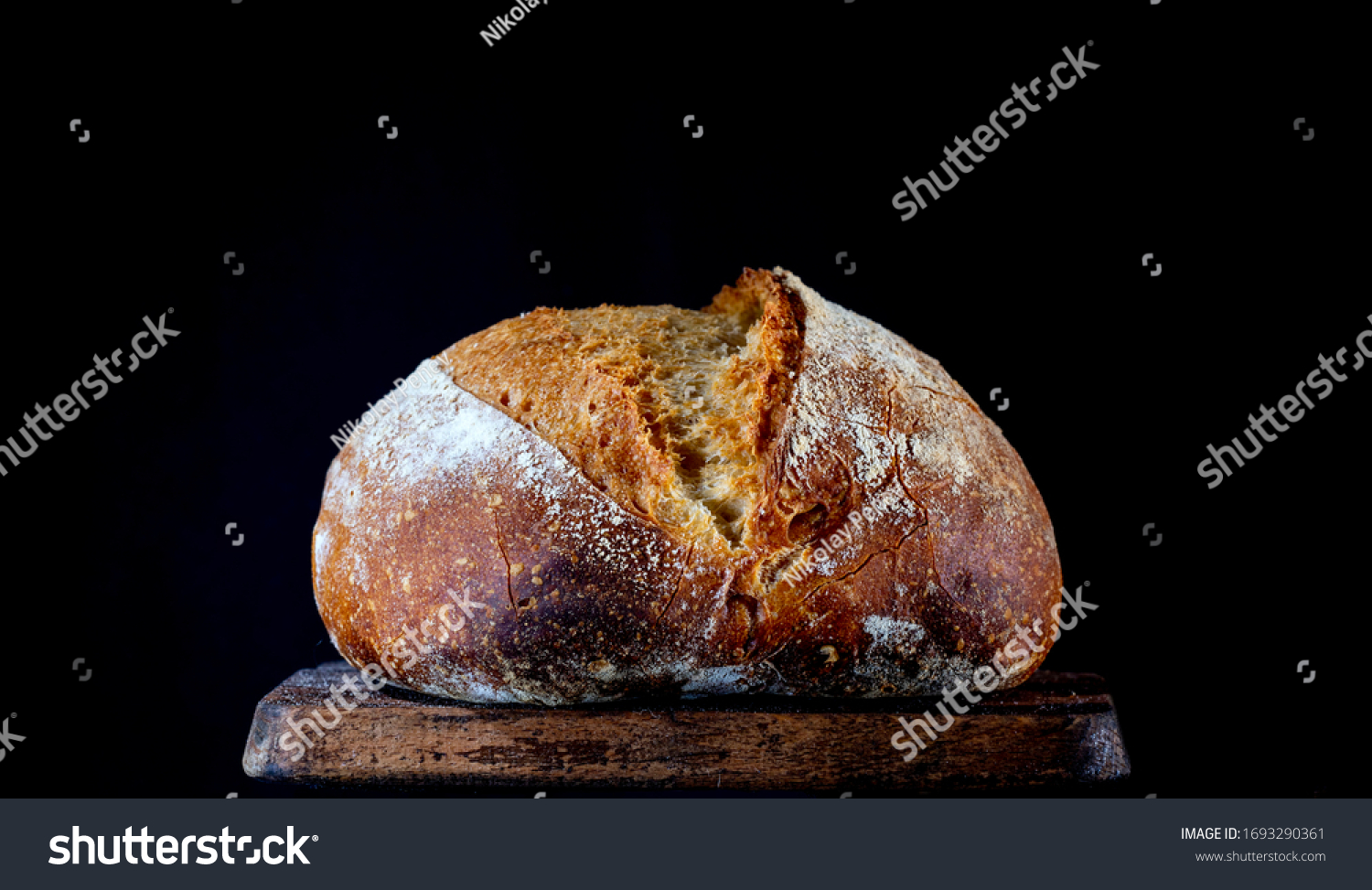 French lean bread in dark background #1693290361