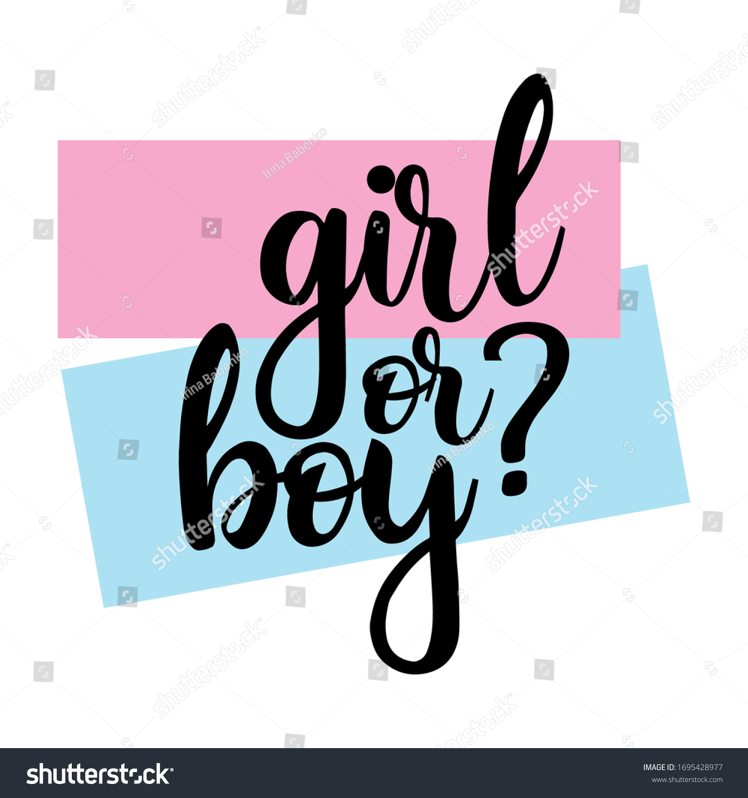 Girl or boy? Gender reveal party card, banner vector element  design #1695428977