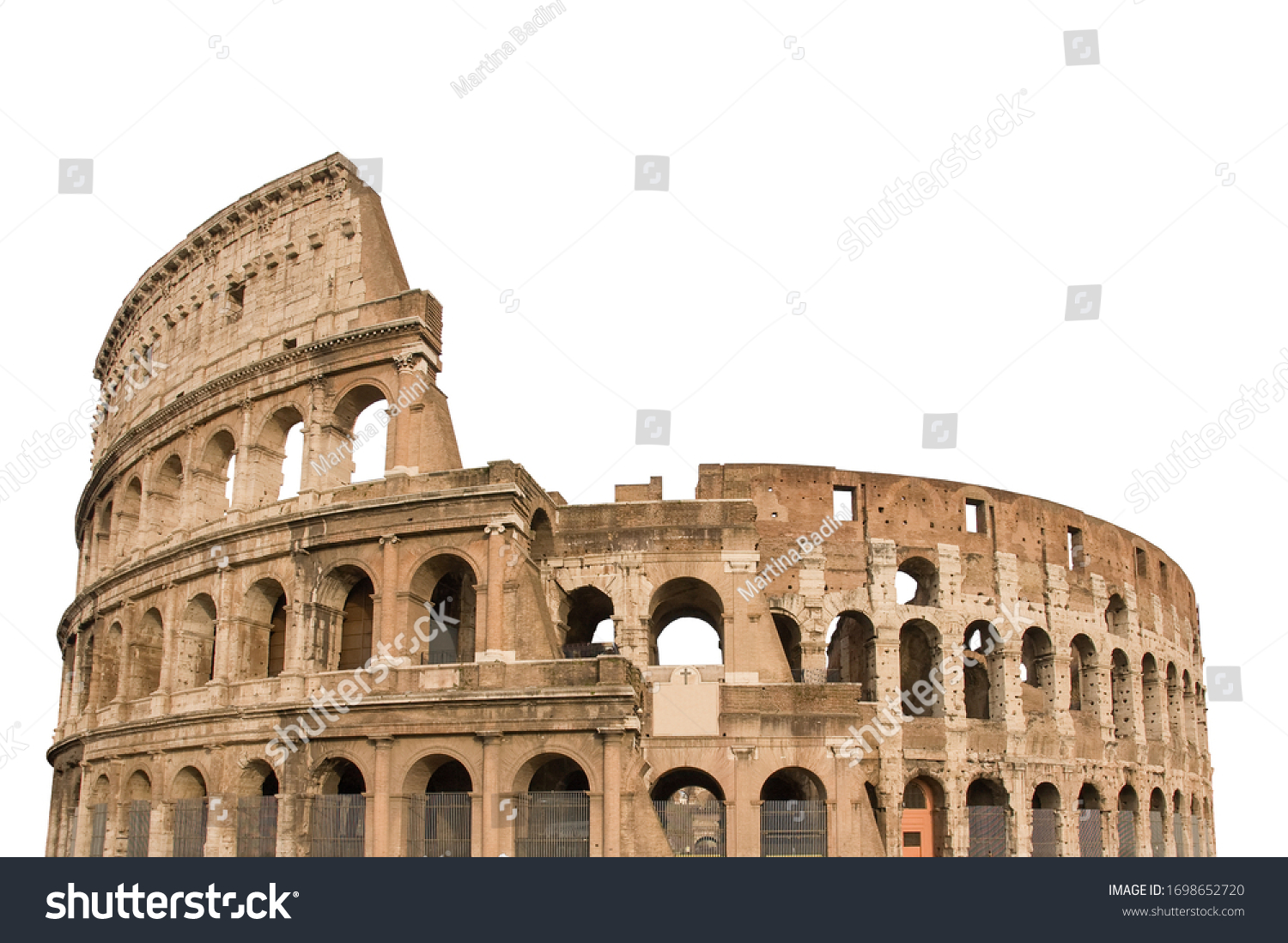 Colosseum, or Coliseum, isolated on white background. Symbol of Rome and Italy #1698652720