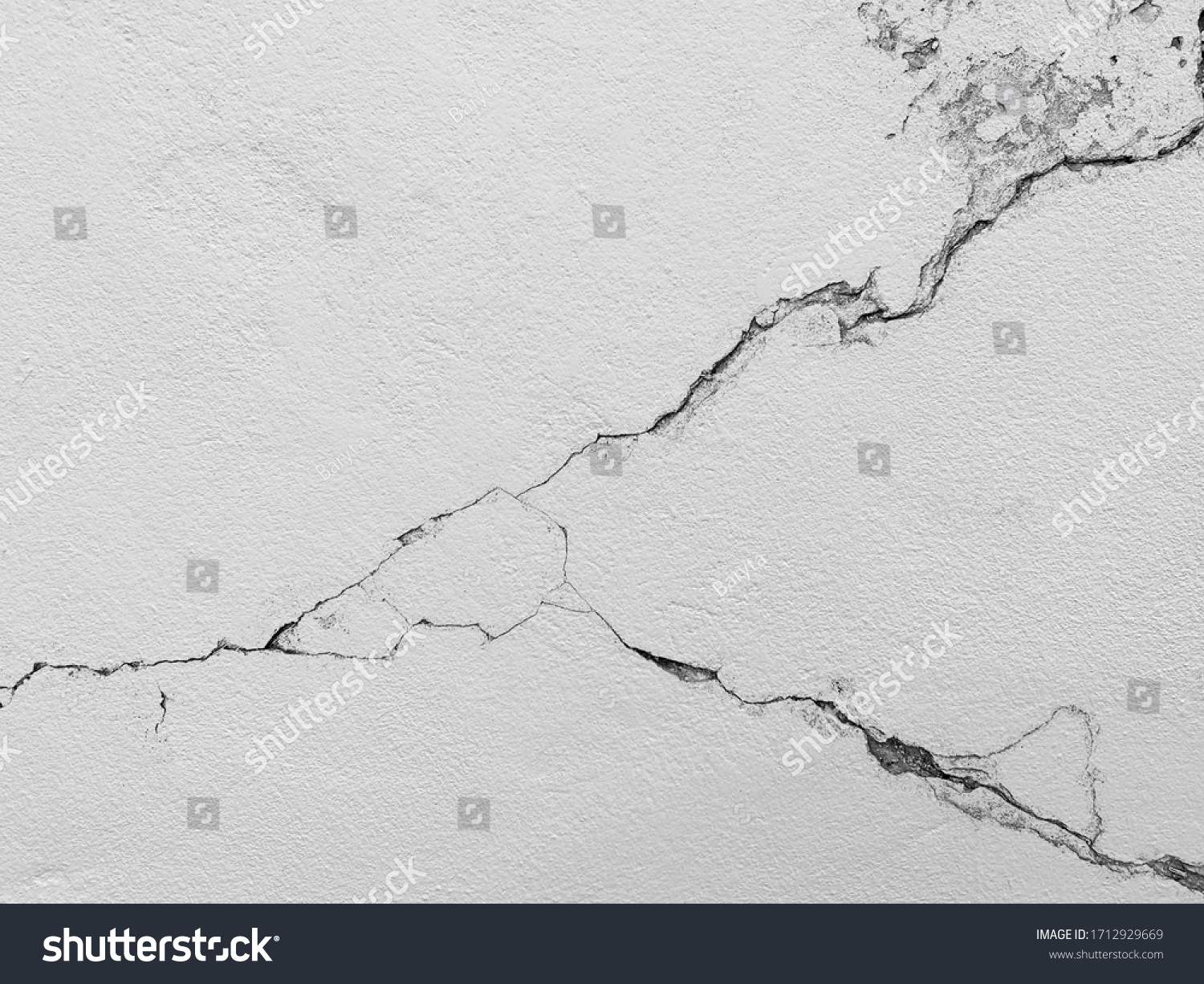 Crack concrete cement wall background in industrial building. It's high resolution surface and texture photo. #1712929669