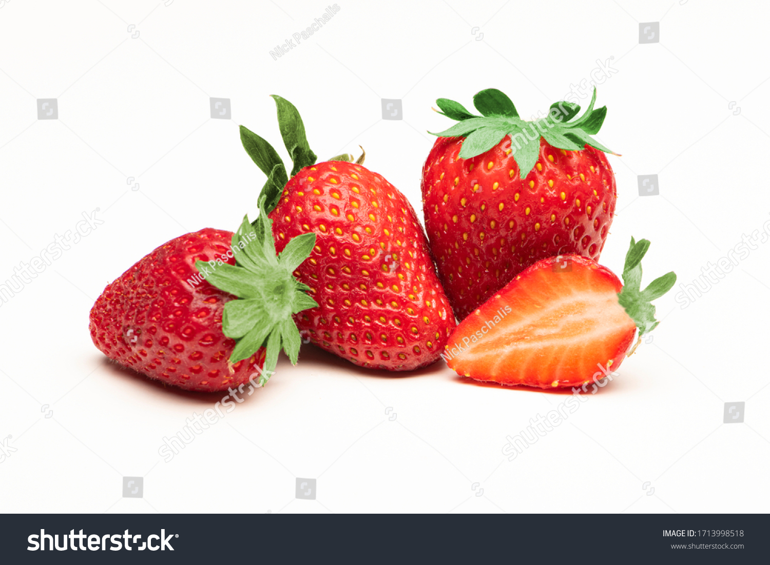 Fresh, red and tasty strawberries isolated on a white background #1713998518