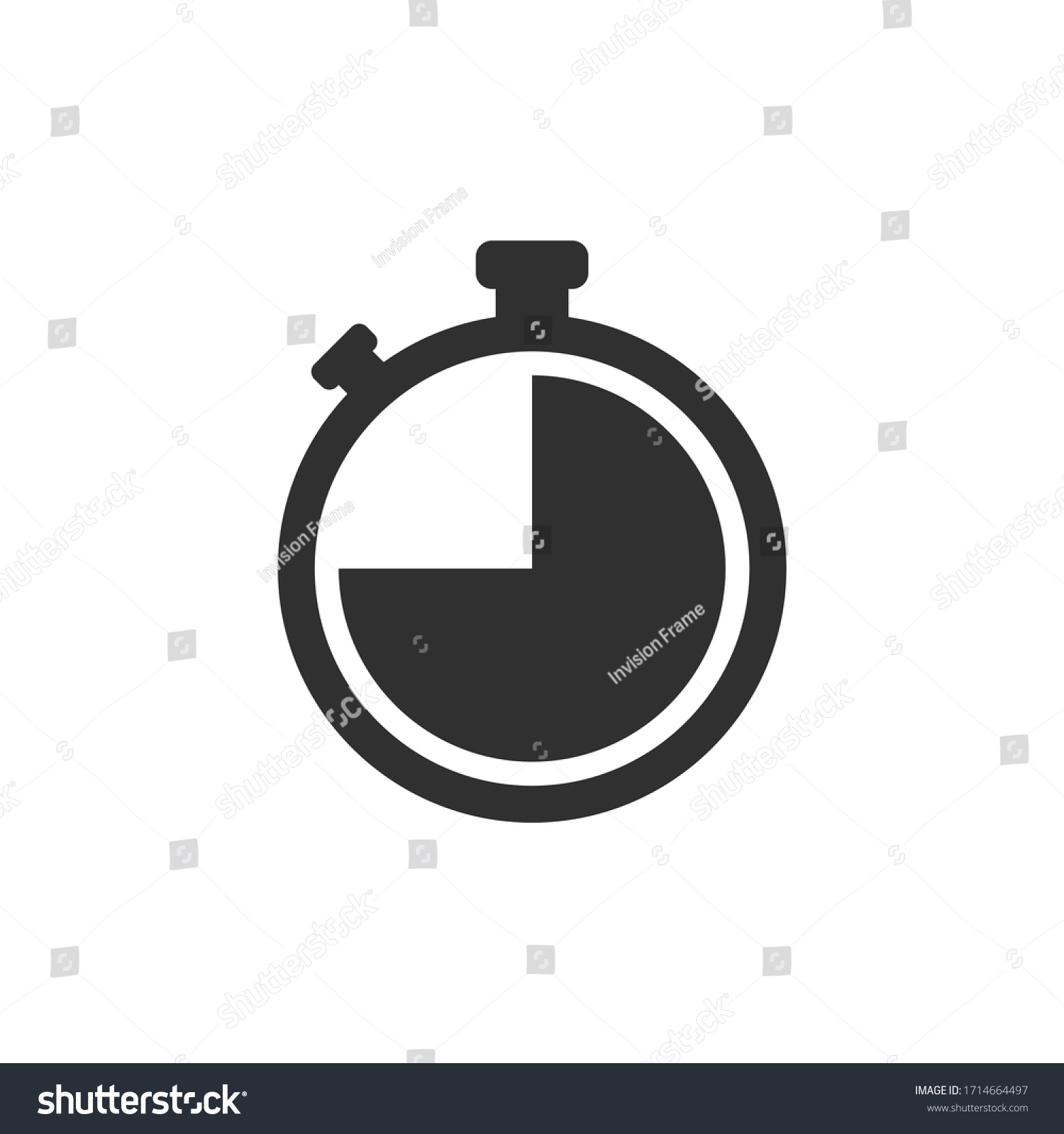 Stopwatch icon, logo. Chronometer, timer sign. Stopwatch icon isolated on white background. Vector illustration #1714664497