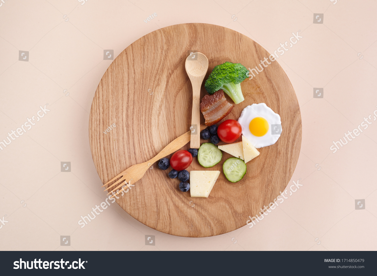 Intermittent fasting. Healthy breakfast, diet food concept. Organic meal. Fat loss concept. Weight loss. #1714850479