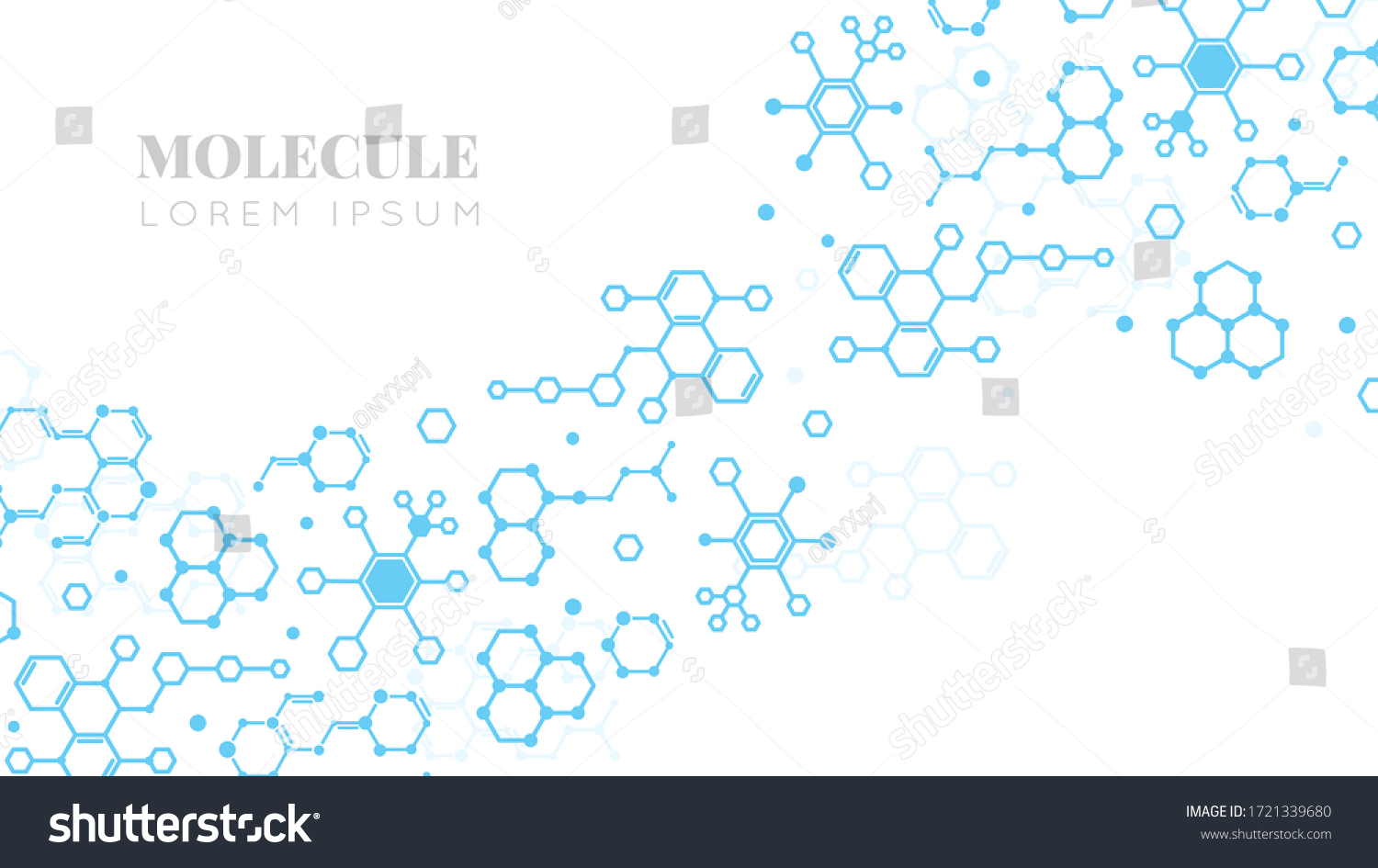 Molecular structure. Medicine researching, DNA or chemistry science. Biotechnology presentation template vector background #1721339680