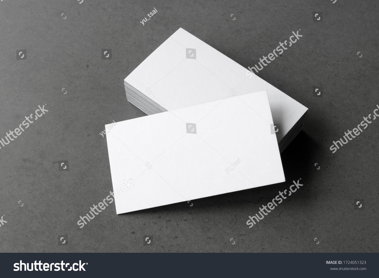 Business cards blank. Mockup on black background.  Copy space for text. #1724051323