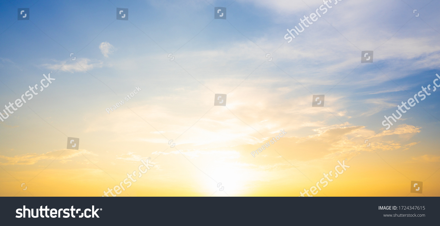 Sunset sky for background or sunrise sky and cloud at morning. #1724347615