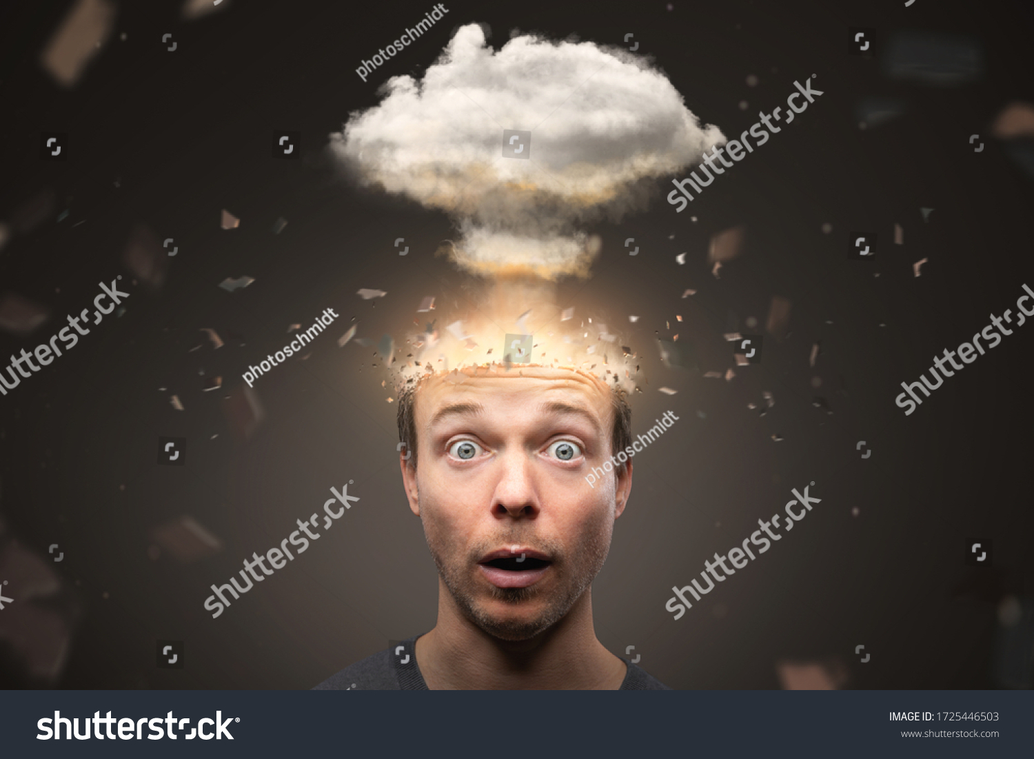 Portrait of a man with an exploding mind #1725446503