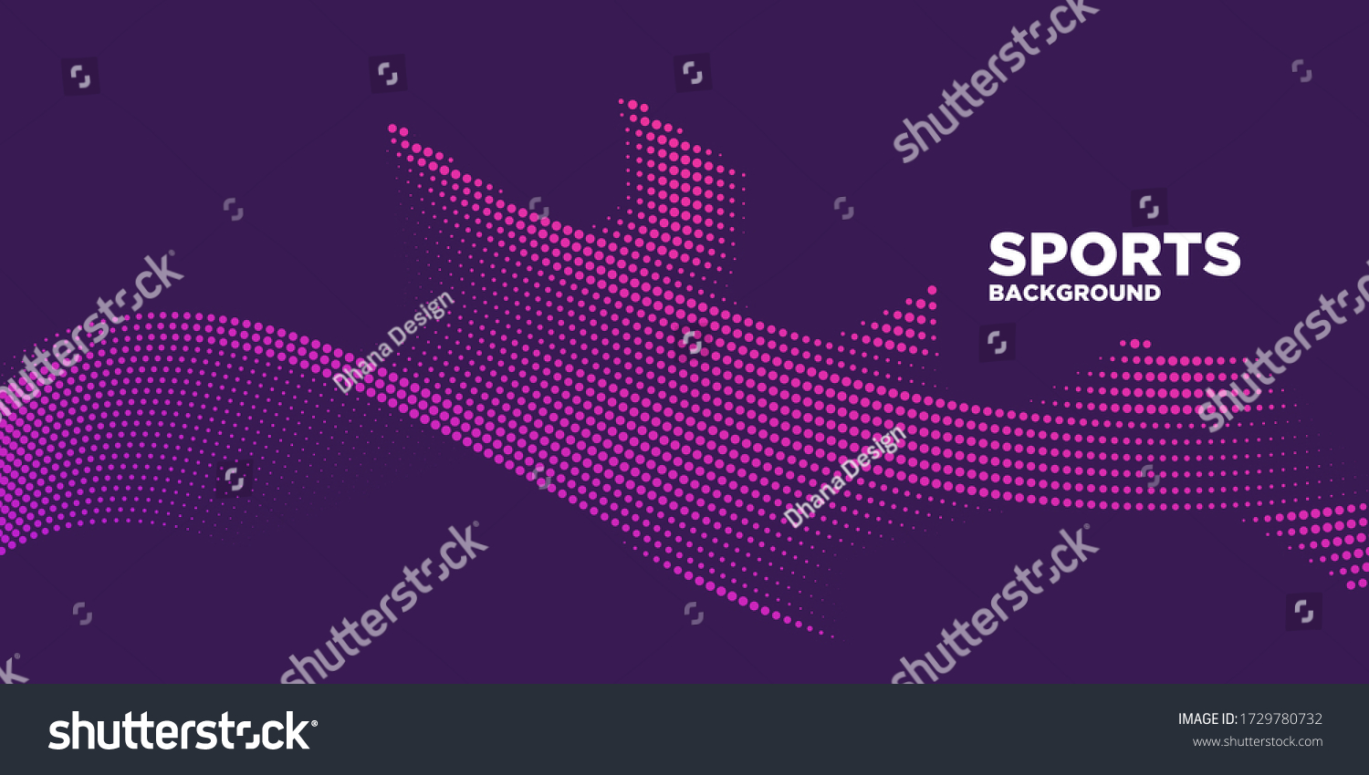 Modern colored poster for sports.  Wave with dots created using blend tool - Vector Illustration #1729780732