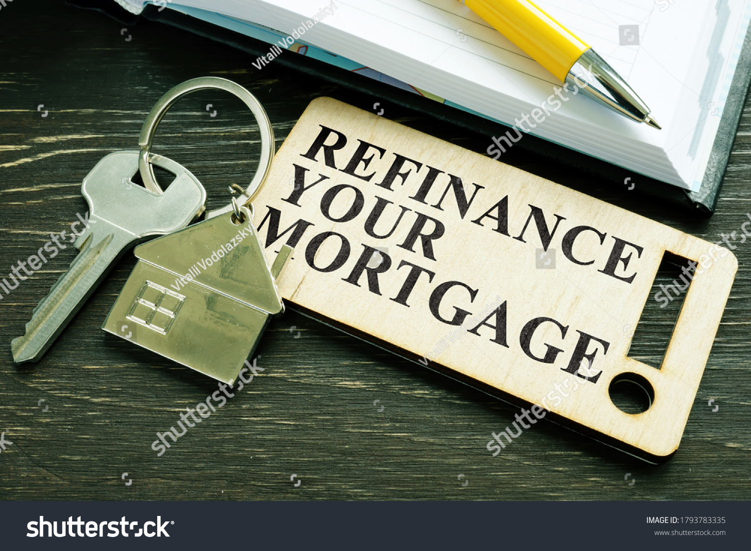 Refinance your mortgage phrase and key with small home. #1793783335