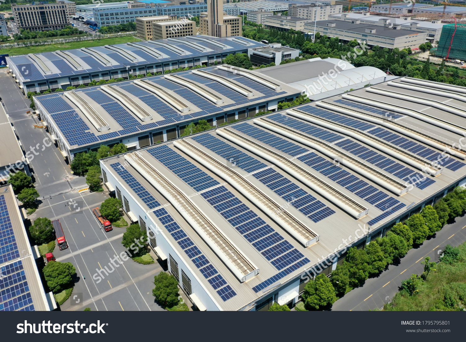 solar power station with factory #1795795801