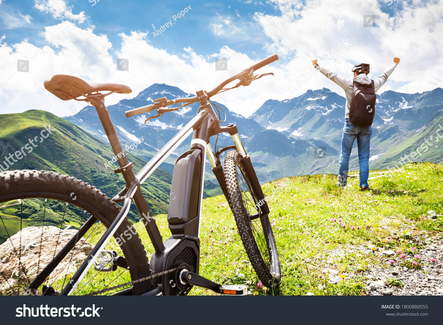 Mountain E Bike In Austria. Ebike Bicycle #1800880555