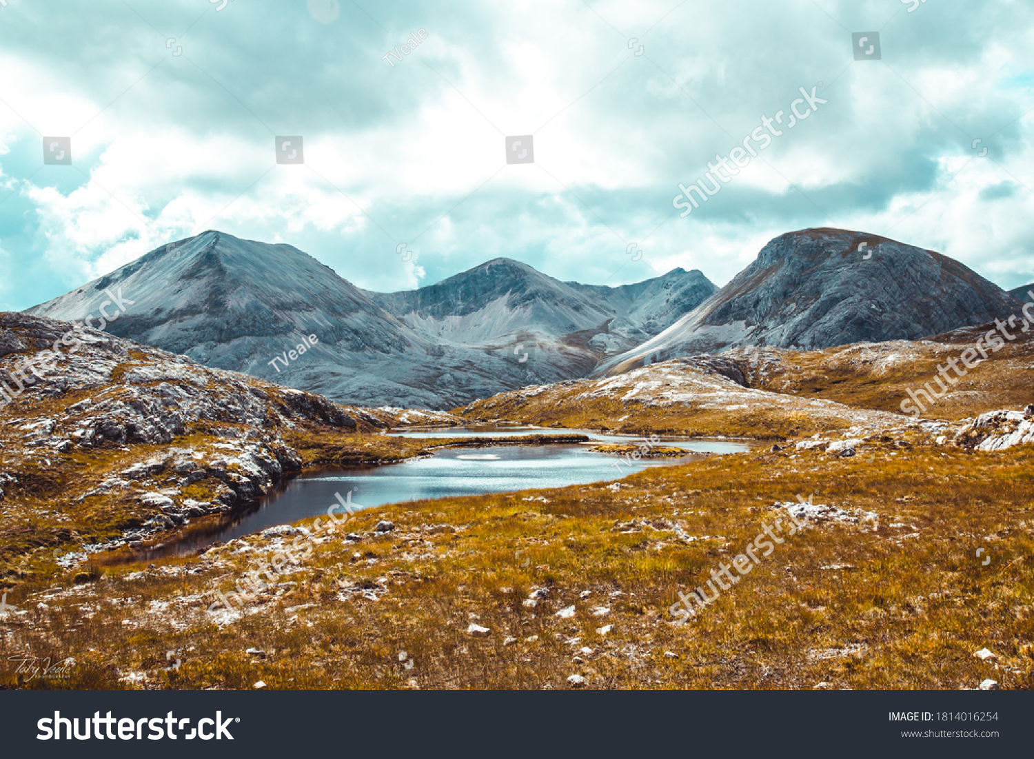 Beinn Eighe Mountain Trail on Scotland’s West Coast, with Blue and Orange tones #1814016254