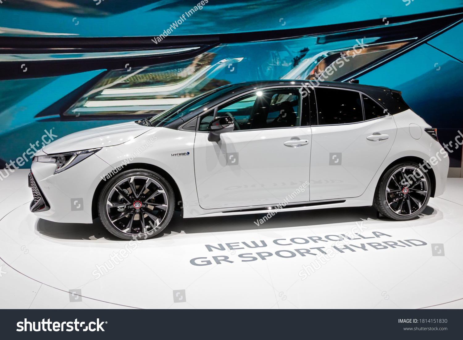 New Toyota Corolla GR Sport Hybrid car showcased at the 89th Geneva International Motor Show. Geneva, Switzerland - March 5, 2019. #1814151830