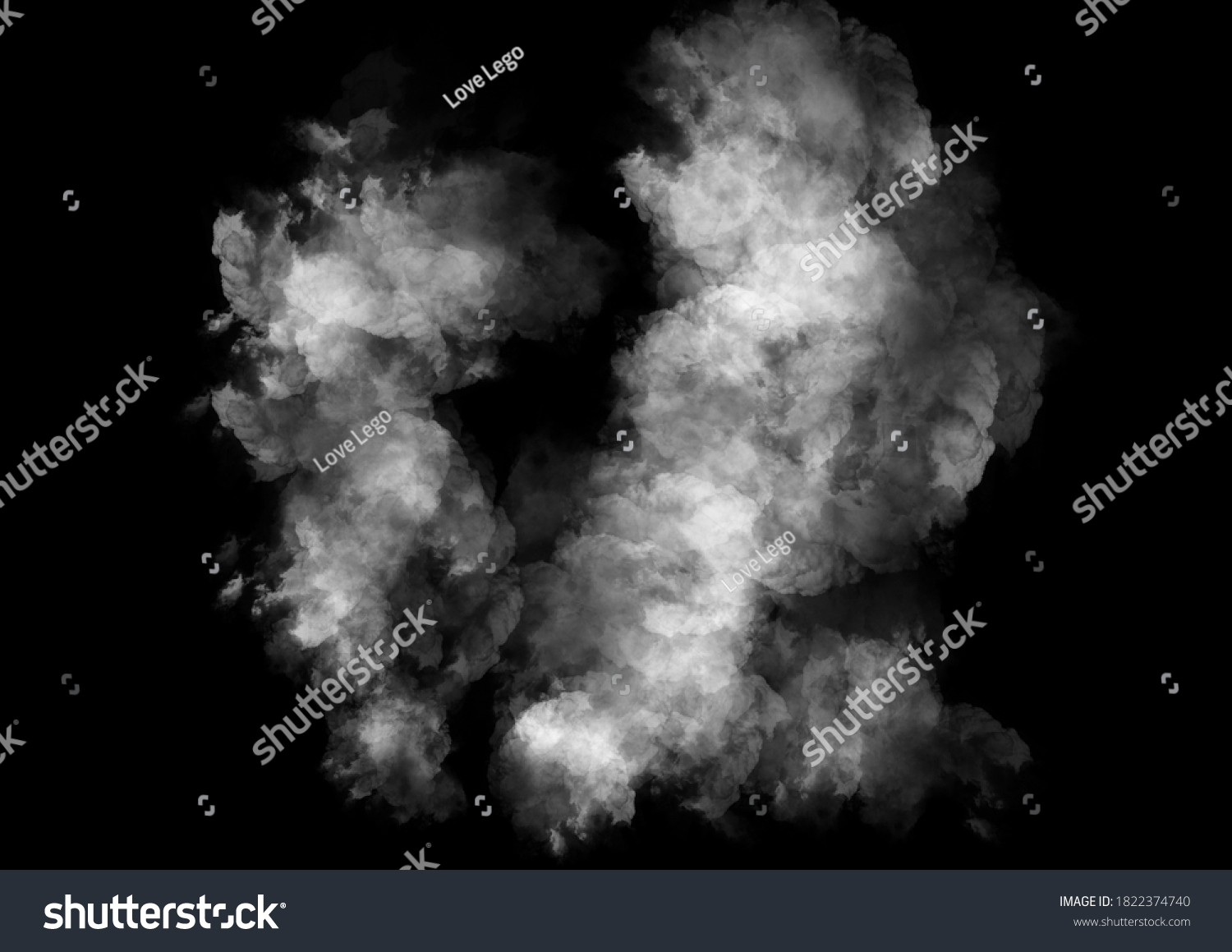 smoke steam natural swirl wave. Effect backgrounds on isolated solid black wallpaper use for abstract pollution, fire, mist, vapor, dry ice, hot food #1822374740