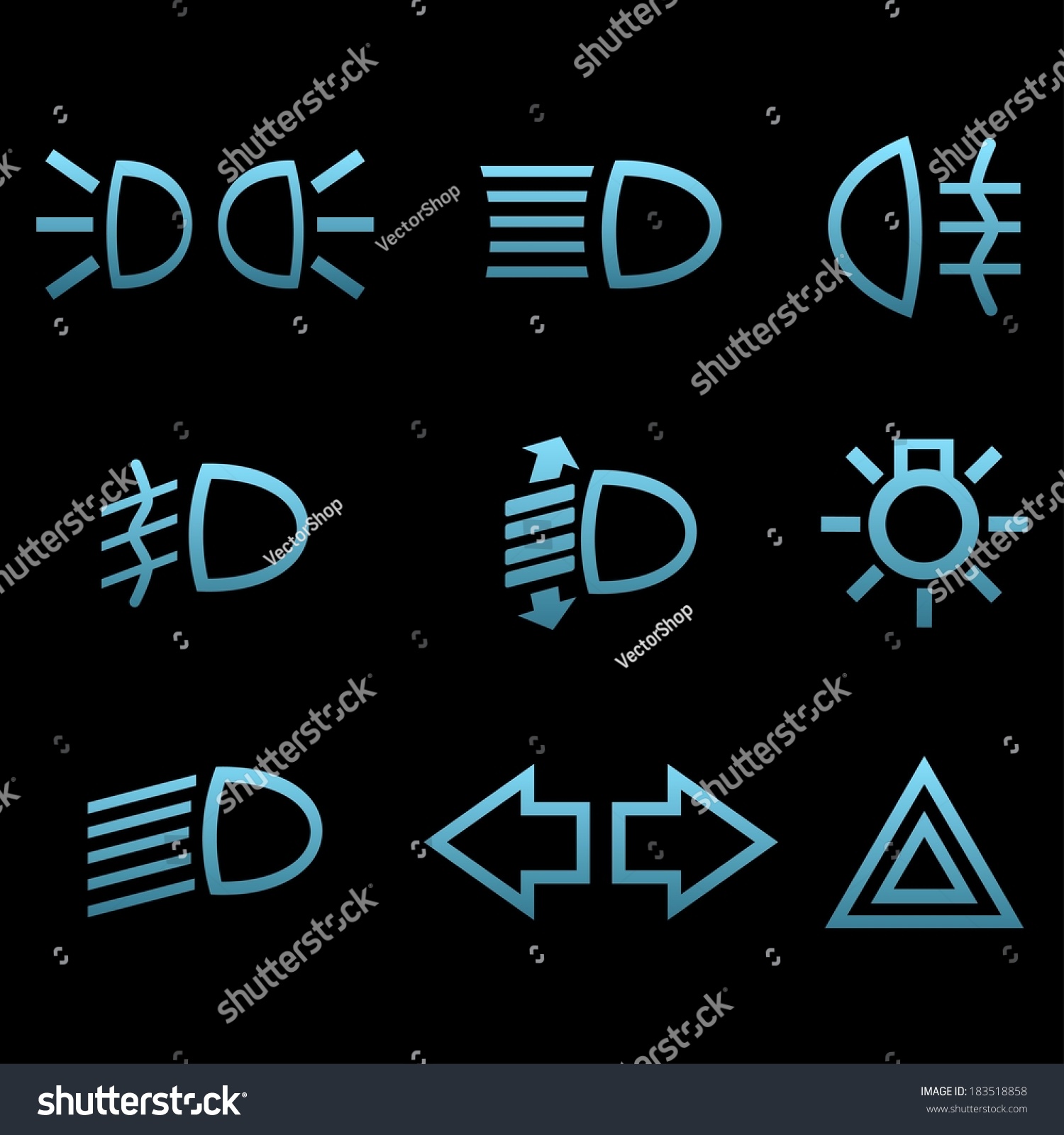 different car light symbols