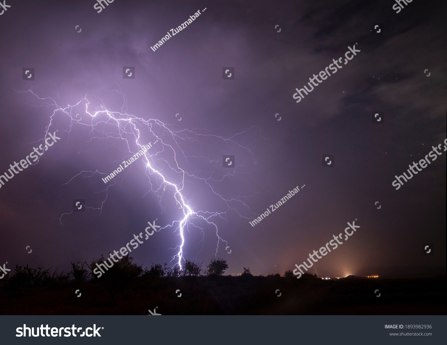 storm lightning over fields of spain
 #1893982936