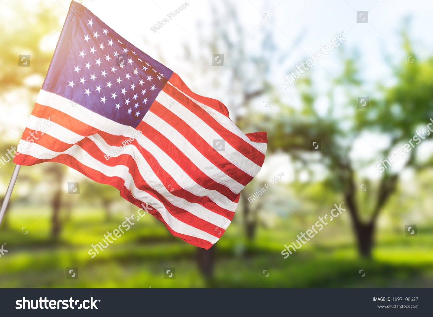 American flag for Memorial Day, 4th of July, Labour Day. Independence Day. #1897108627