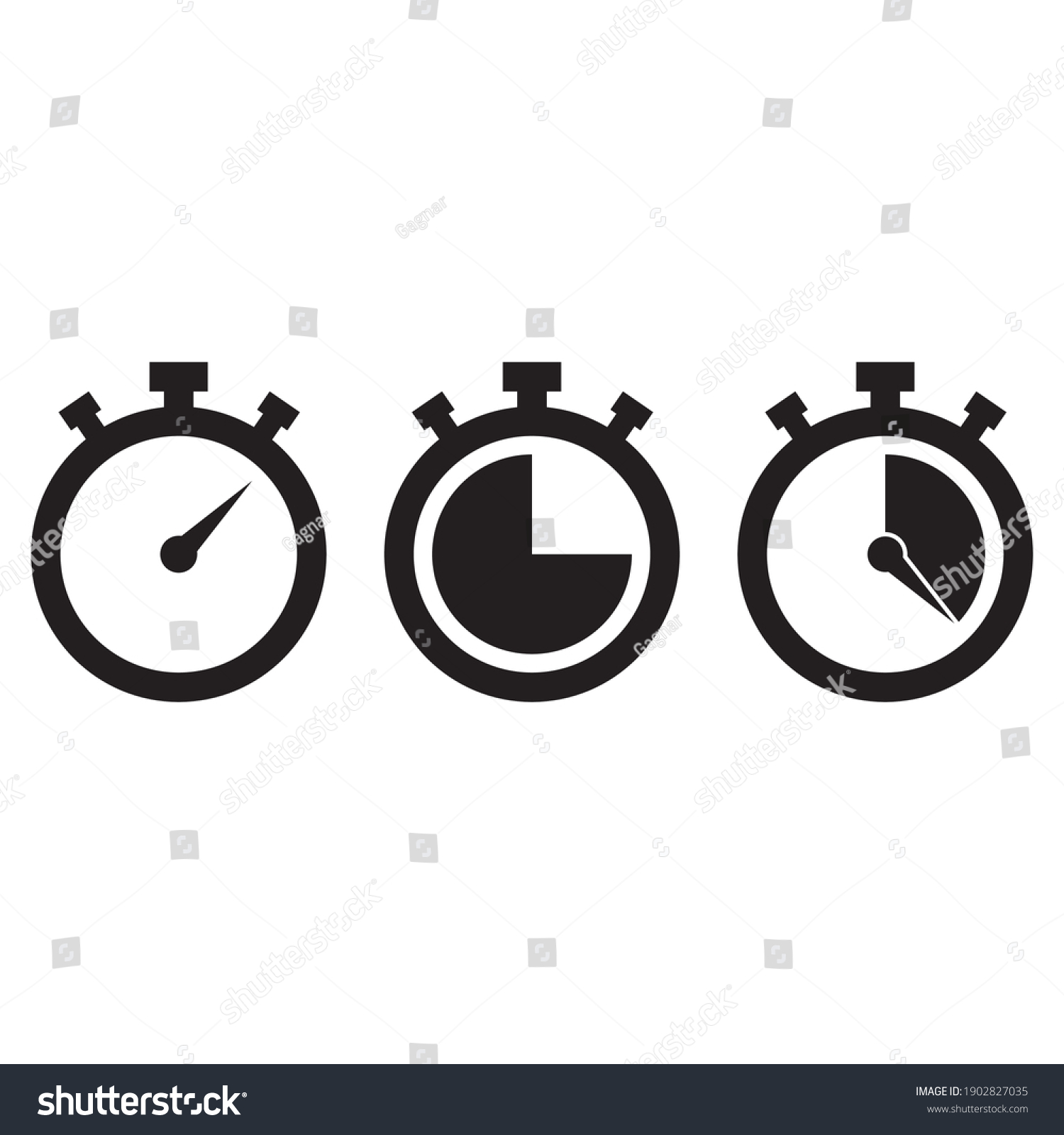 Stopwatch vector icon. Timer icon #1902827035