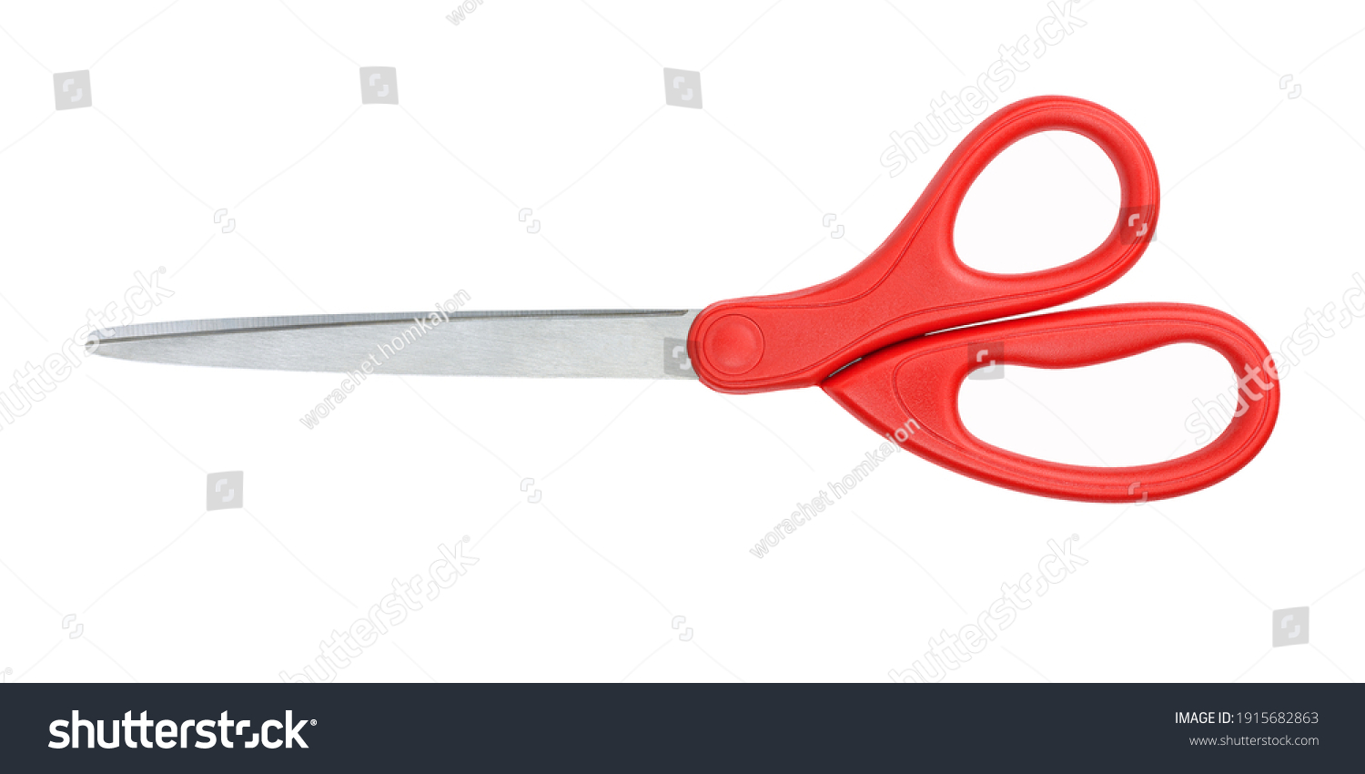 Red scissors isolated on white background #1915682863