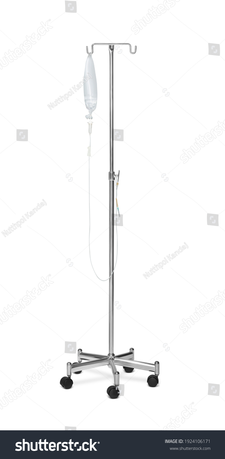 Medical IV Poles Stand Isolated. #1924106171