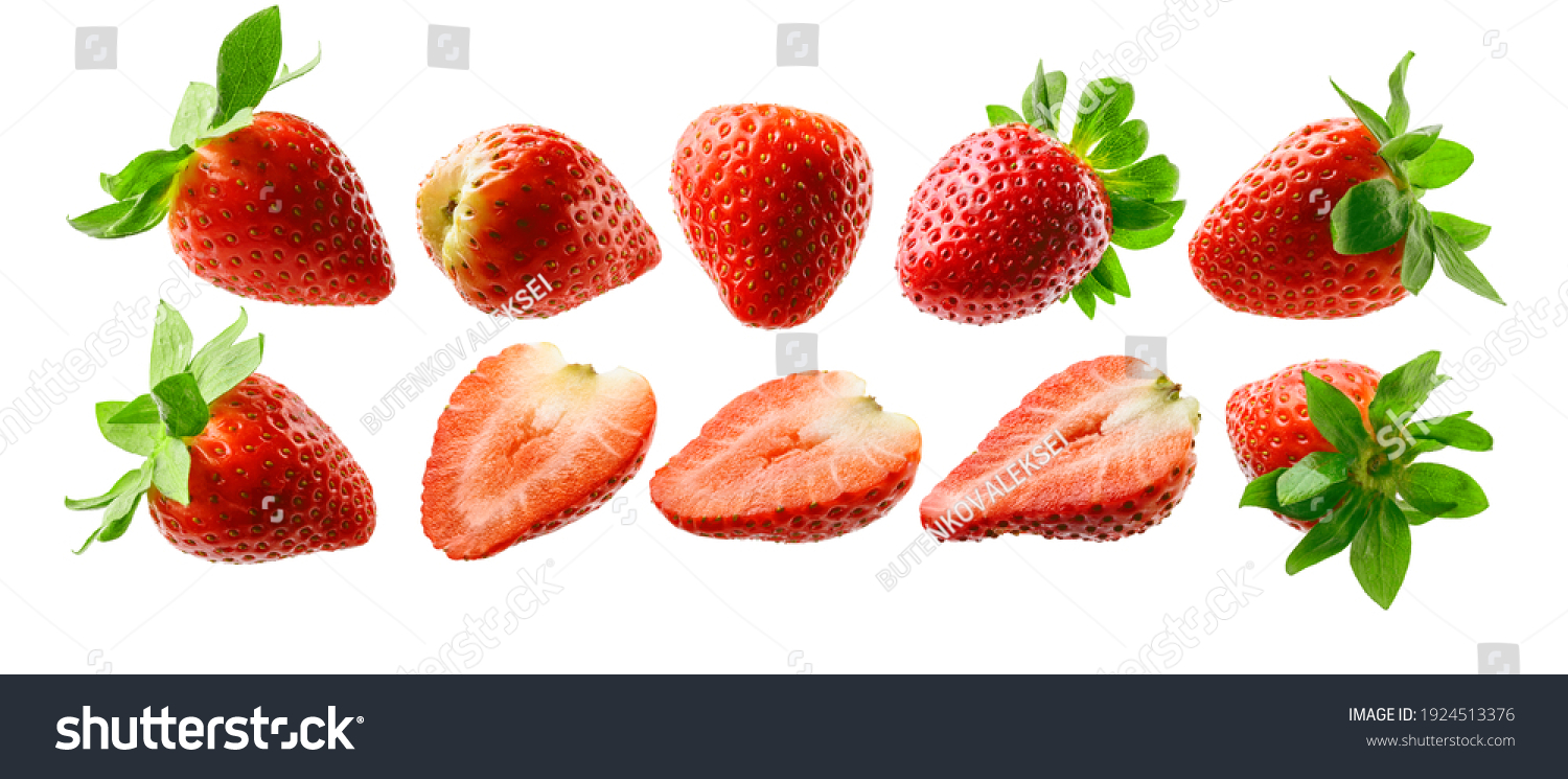 A set of strawberry. Isolated on a white background #1924513376