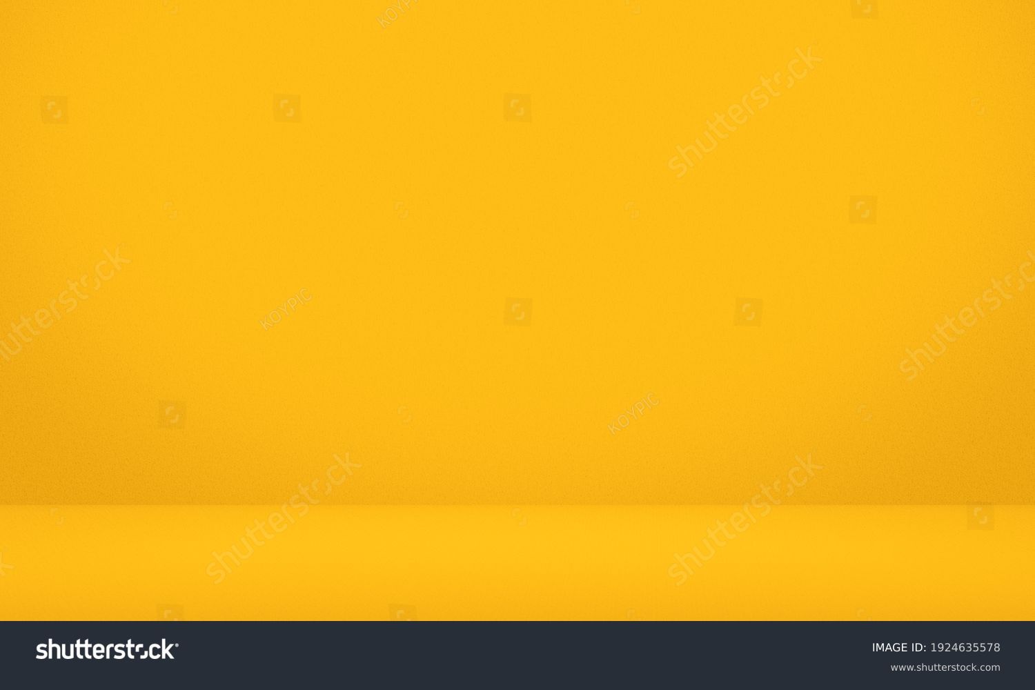 Empty yellow color texture pattern cement wall studio background. Used for presentation summer holiday products for sale online. #1924635578