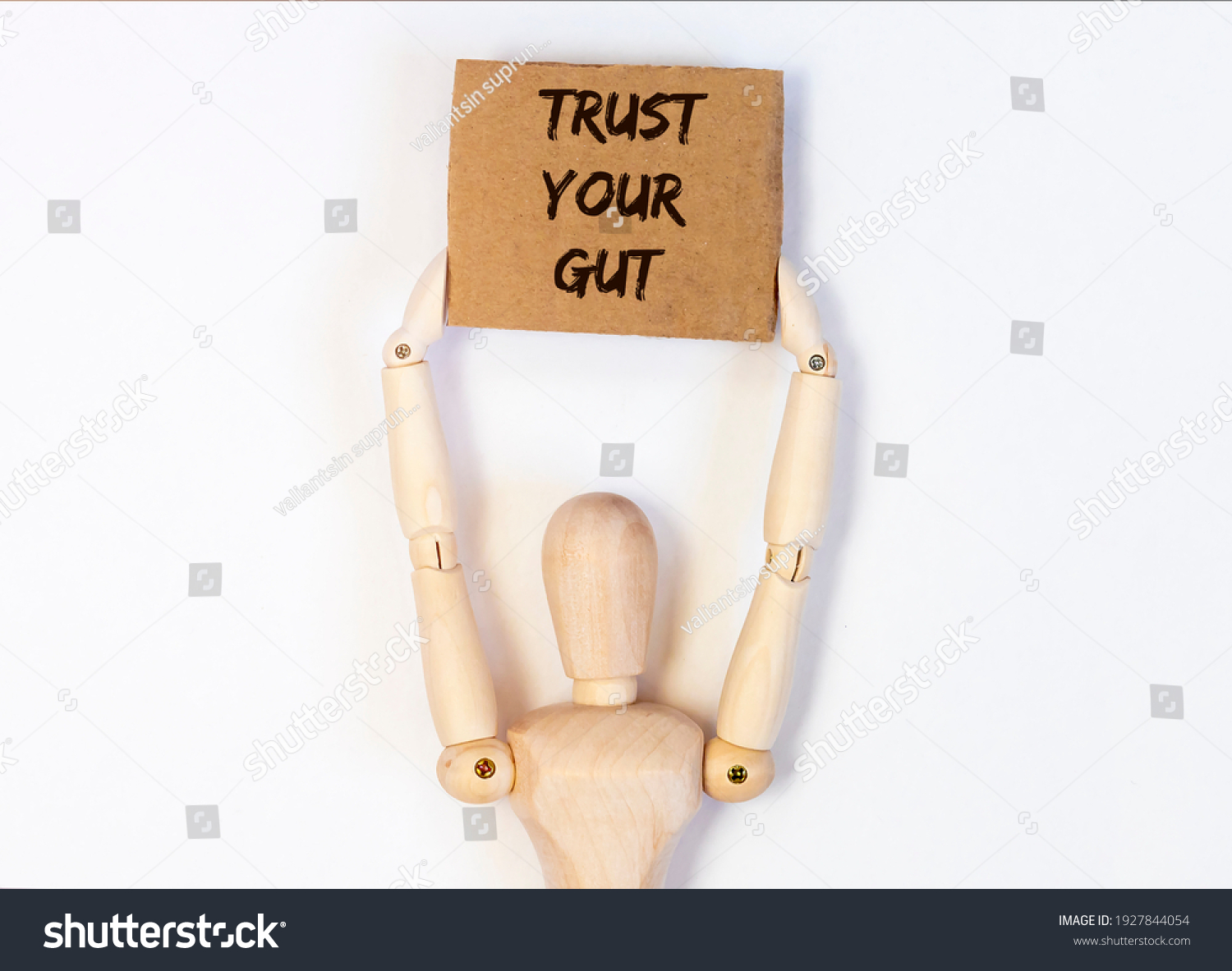 Trust your gut inscription. Follow instincts concept. #1927844054