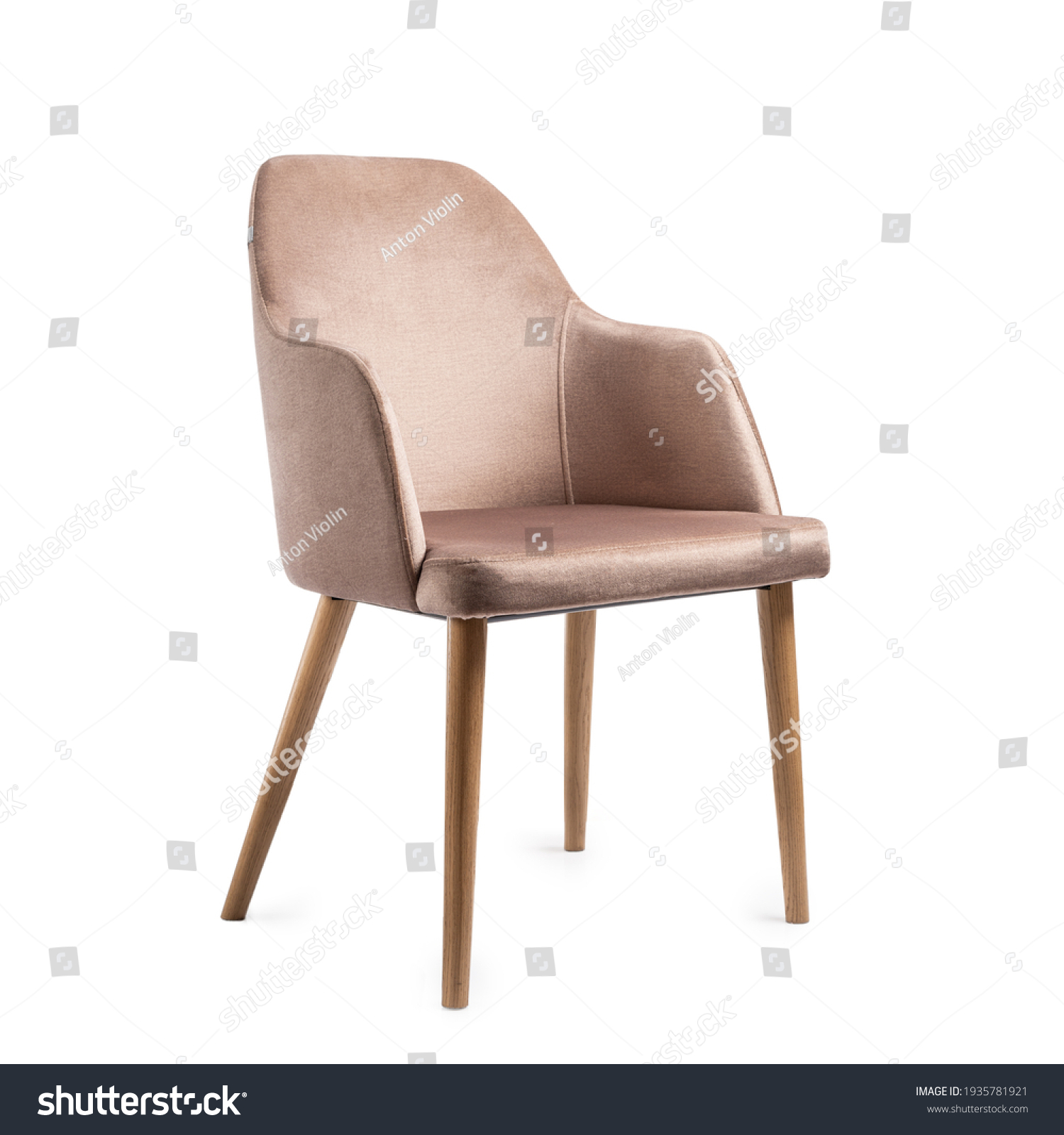 Light brown modern chair isolated #1935781921