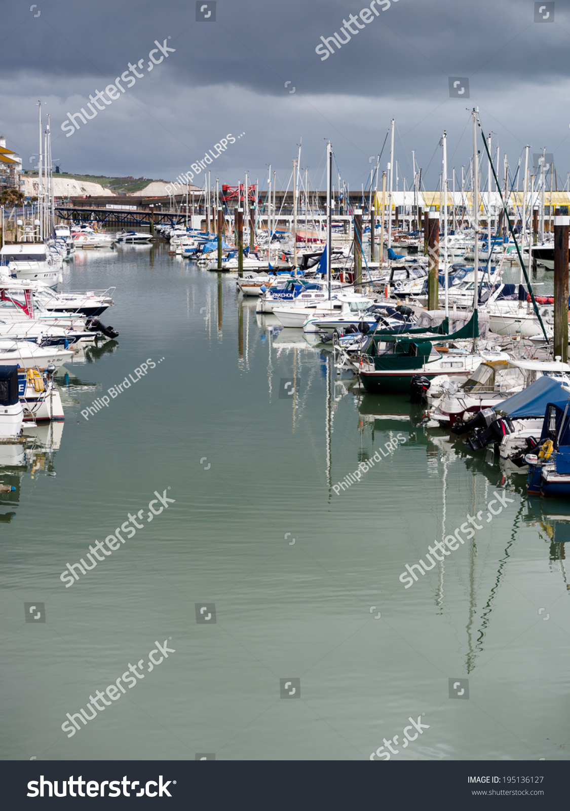BRIGHTON, SUSSEX/UK - MAY 24 : View of Brighton Marina in Brighton on May 24, 2014. Unidentified people. #195136127