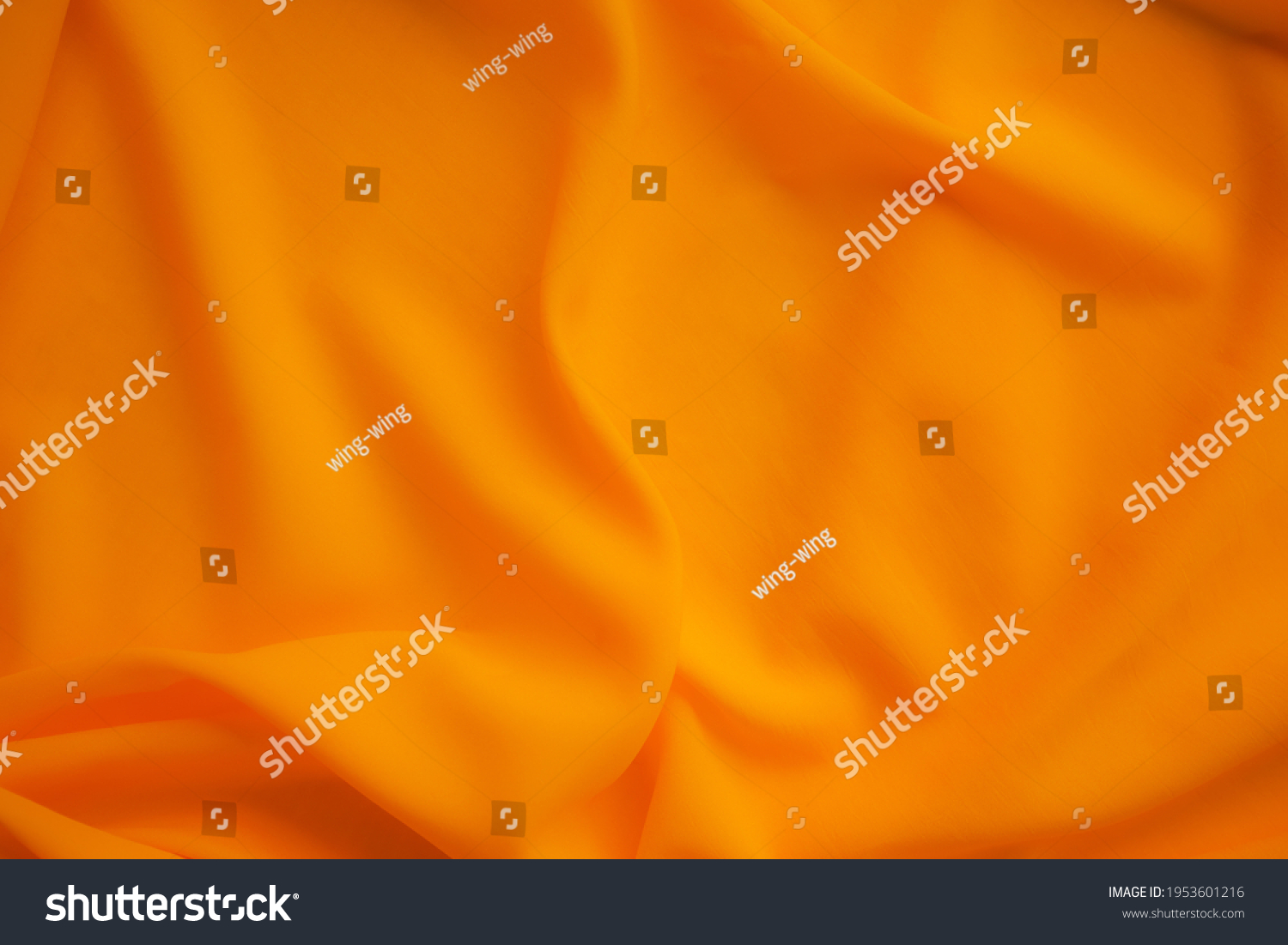 Orange fabric texture cloth blur display background. soft silk luxury smooth wave wallpaper. flat lay or top view with copy space. background for travel summer holidays concept. #1953601216