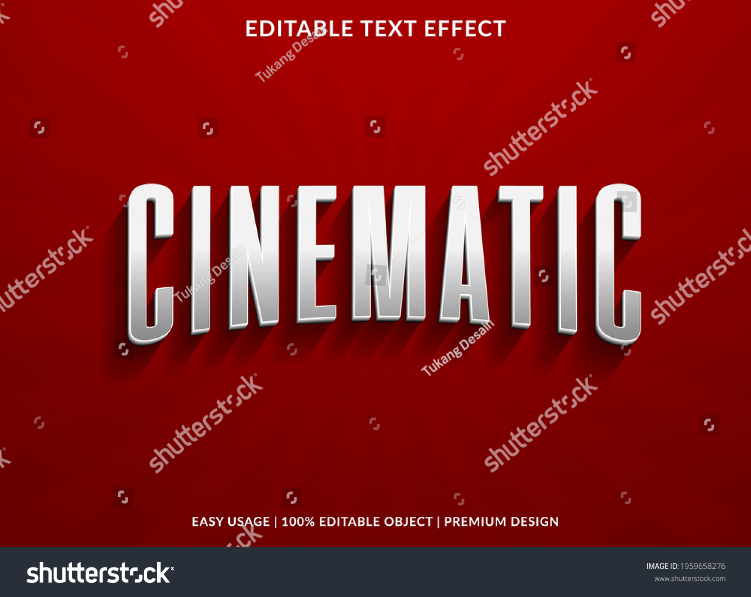cinematic text effect template design with 3d style use for business brand and logo #1959658276
