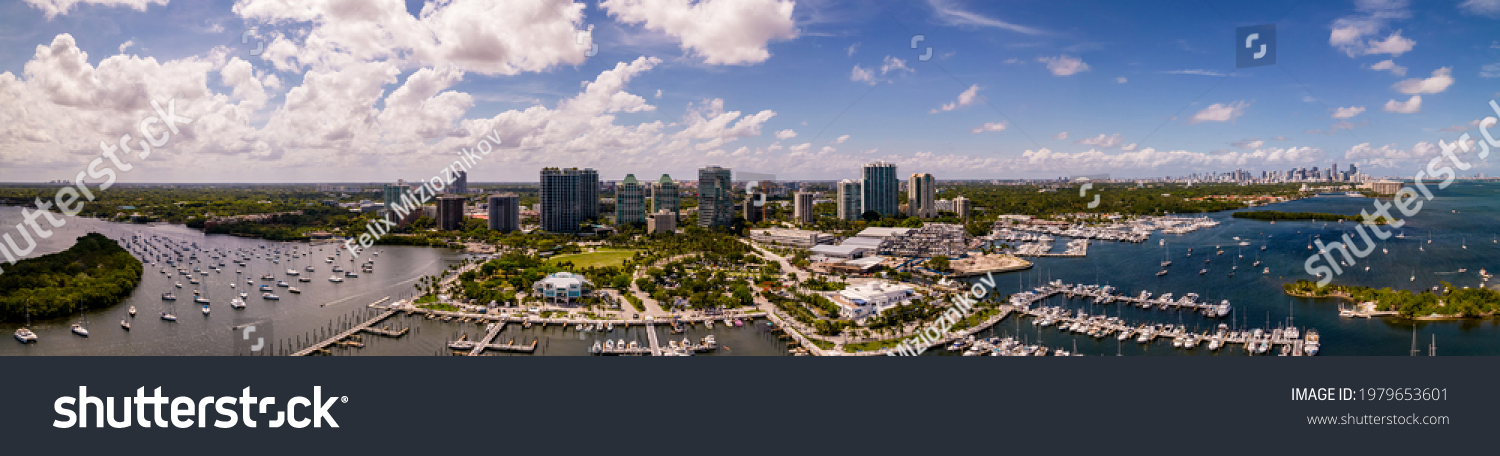 Aerial panorama of Coconut Grove Miami FL USA #1979653601