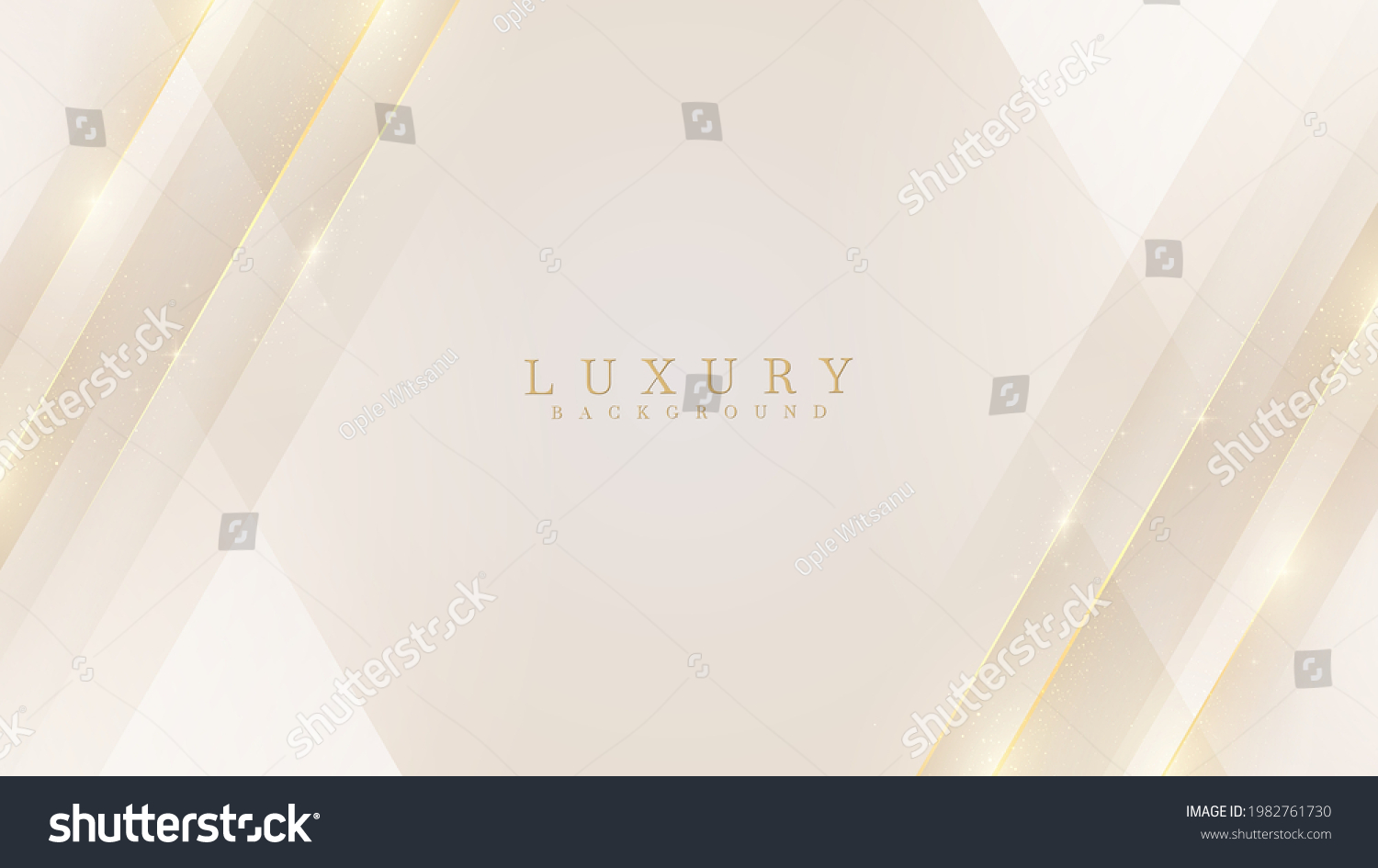 Luxury modern abstract scene. golden lines sparkle with free space for paste promotional text. cream color shade background about sweet and elegant feeling. vector illustration for design. #1982761730