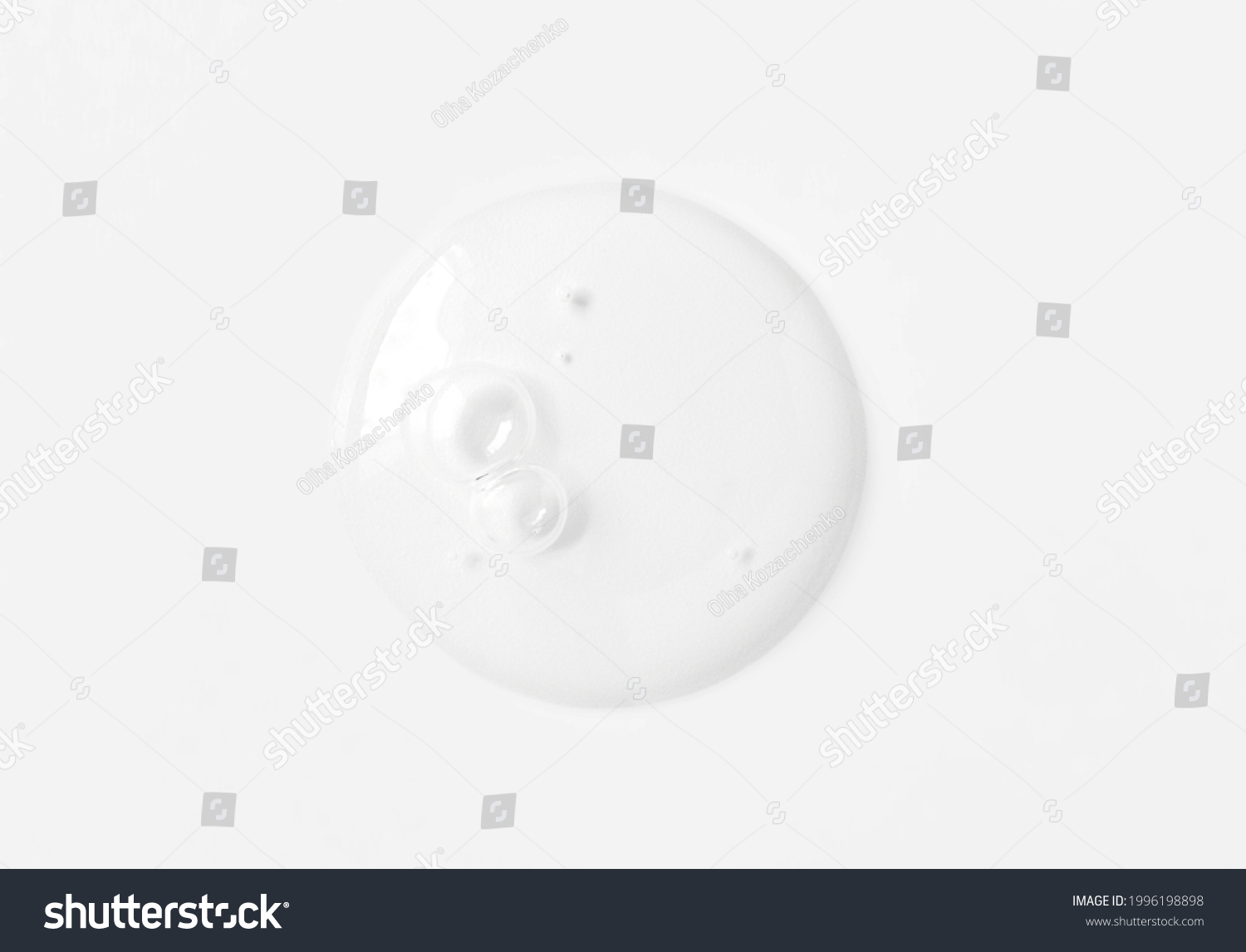 Clear transparent circle spot with bubbles beauty cosmetic product texture isolated on white background #1996198898