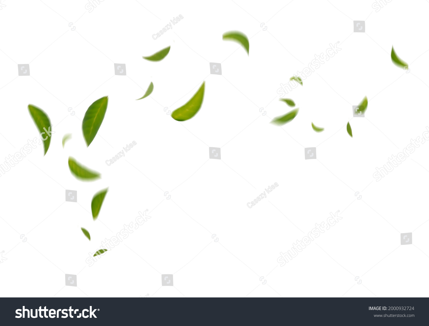 Green Floating Leaves Flying Leaves Green Leaf Dancing,  Air Purifier Atmosphere Simple Main Picture #2000932724