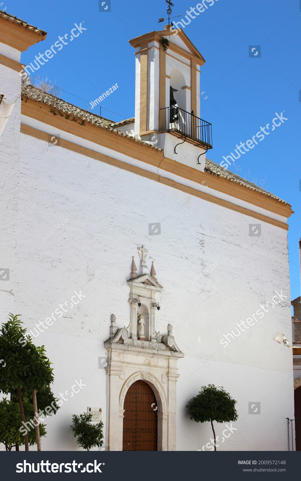 Ex-Convent Church of San Francisco in Puente Genil (Cordoba, Spain). It is also the headquarters of the Brotherhood of Our Lady of Bitterness. #2009572148
