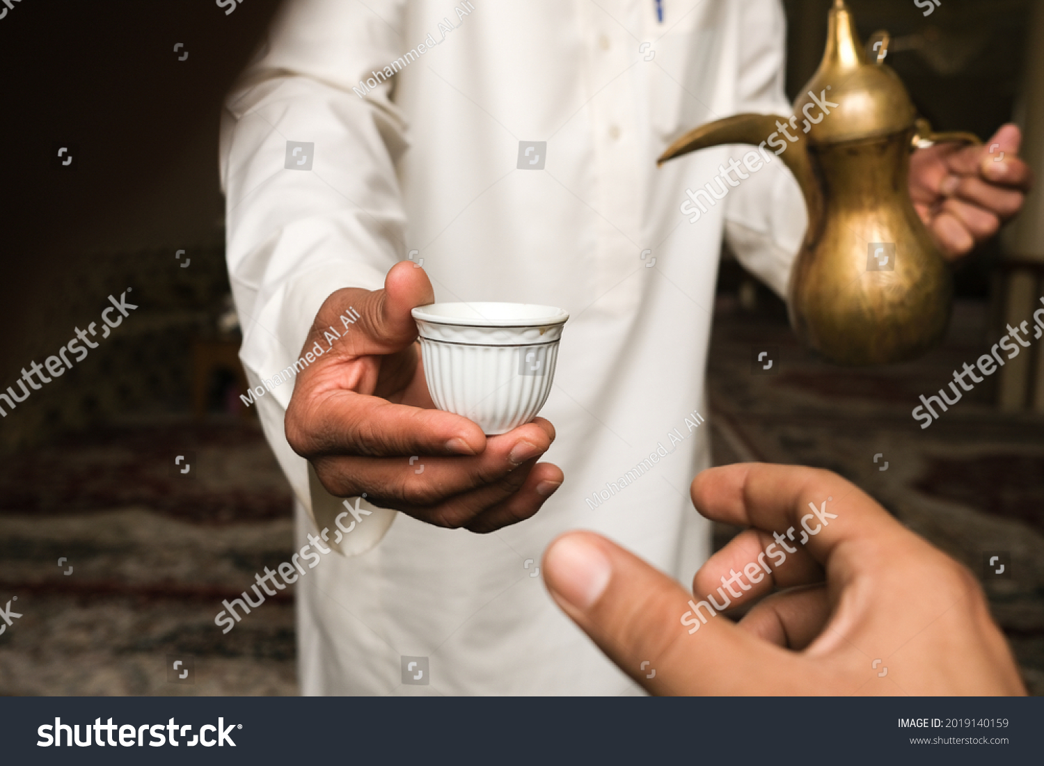photo of traditional Arab coffee in mosque #2019140159