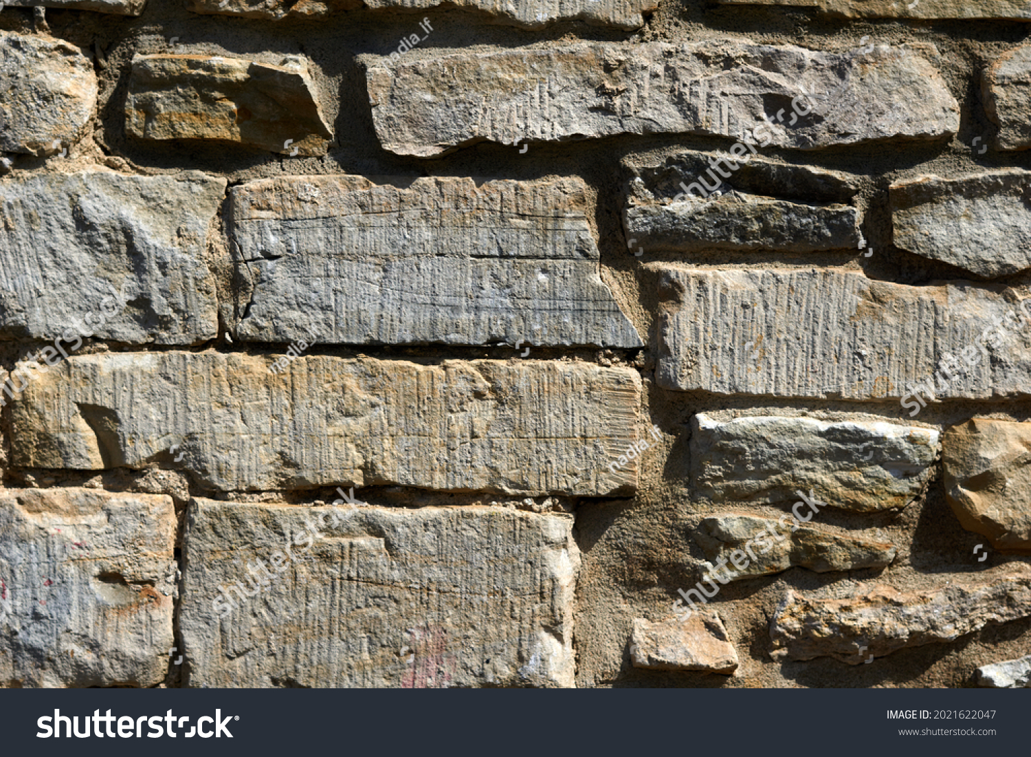 Walls made of stone , stone background. High quality photo #2021622047