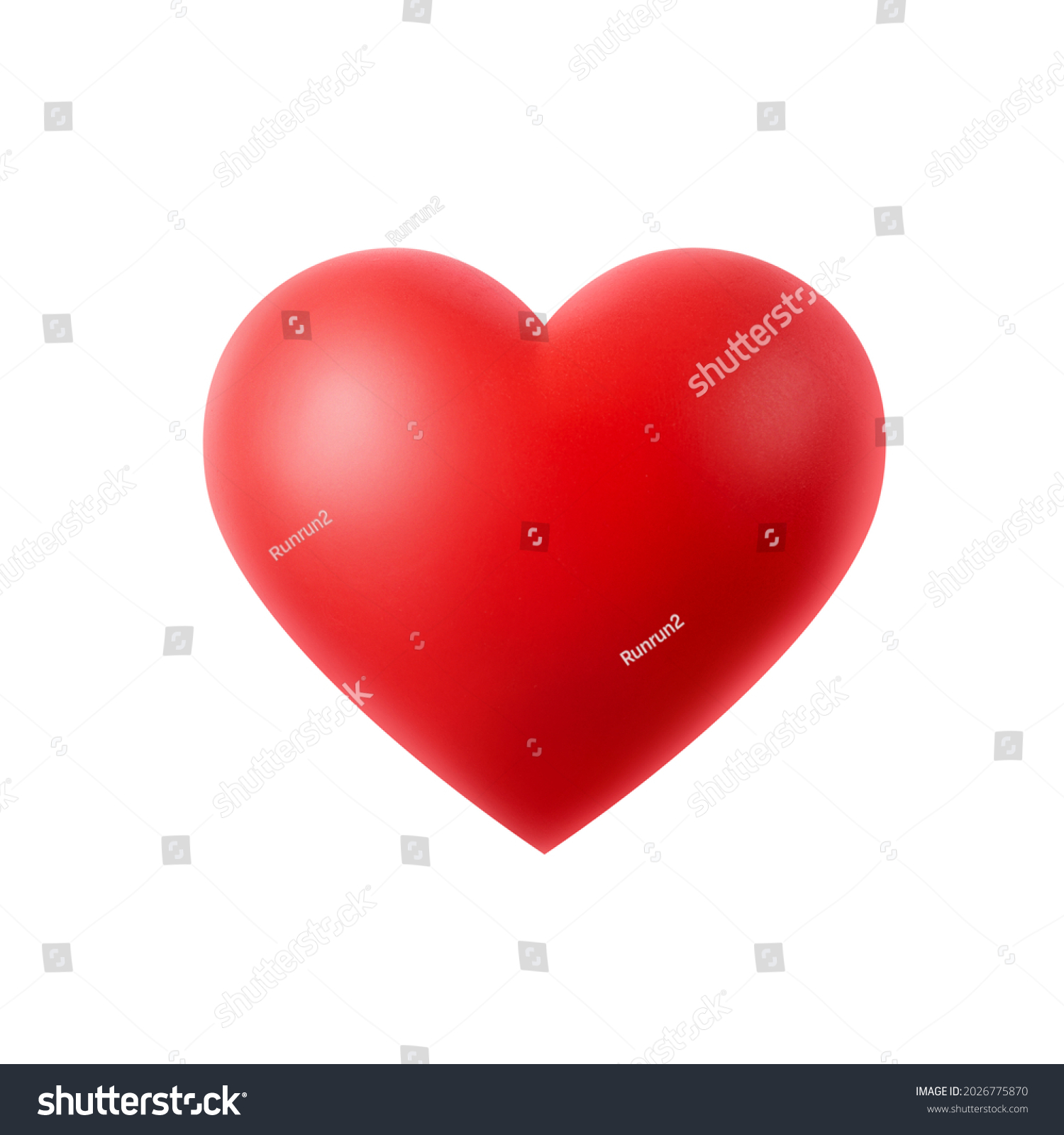 Red heart shape isolated on white #2026775870