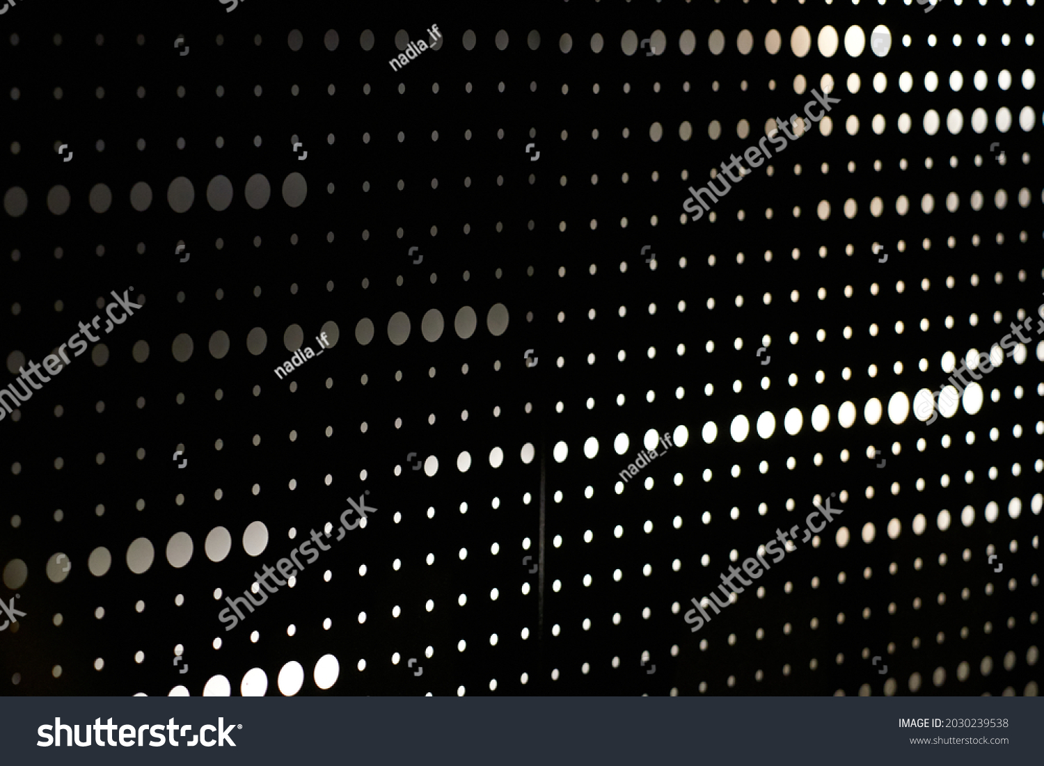 Abstract grunge grid polka dot halftone background pattern. Spotted black and white line illustration. Textures. #2030239538