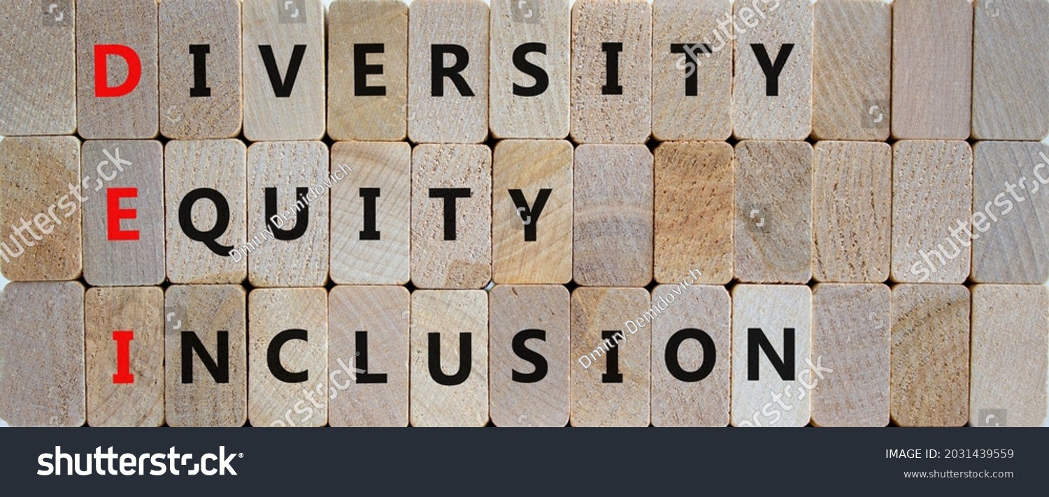 DEI, Diversity, equity, inclusion symbol. Wooden blocks with words DEI, diversity, equity, inclusion on beautiful wooden background. Business, DEI, diversity, equity, inclusion concept. #2031439559